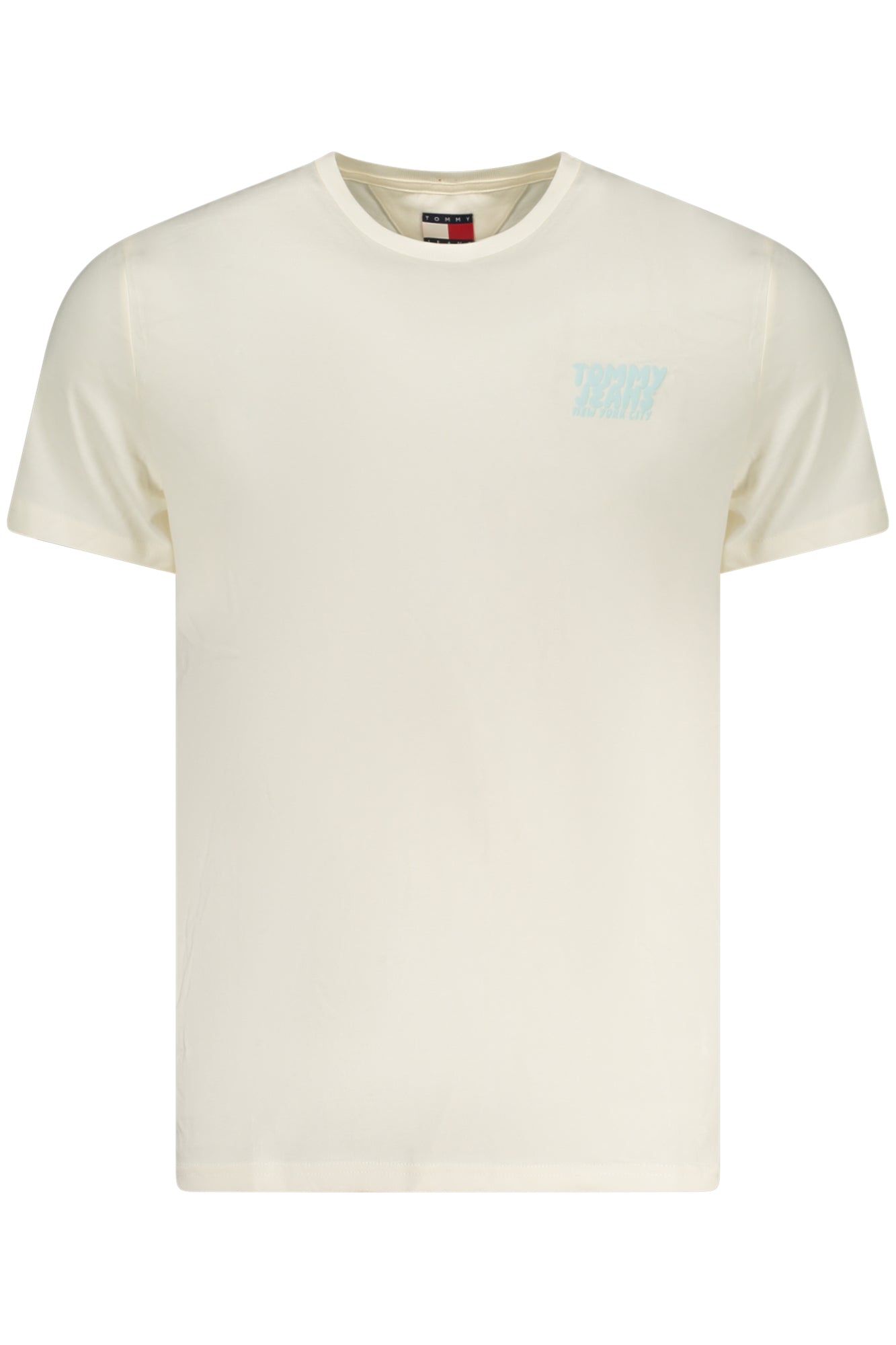Tommy Hilfiger T-Shirt Herren – Kurzarm Blau mit Logo-Stickerei aus Baumwolle Beige