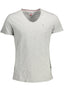 Tommy Hilfiger T-Shirt Herren – Graues V-Ausschnitt Shirt mit Logo-Stickerei Grau