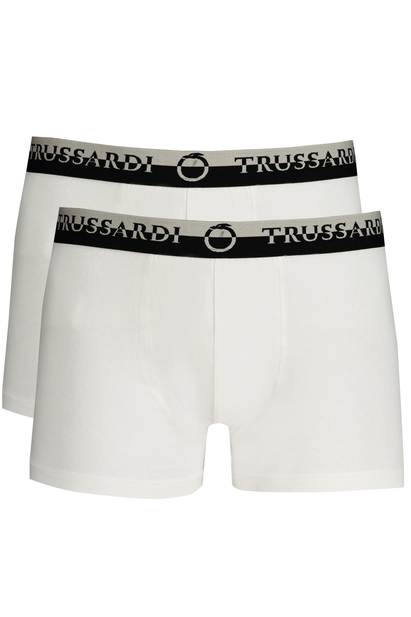 TRUSSARDI Herren-Boxer Schwarz – Doppelt elastische Unterwäsche im 2er-Pack Weiß