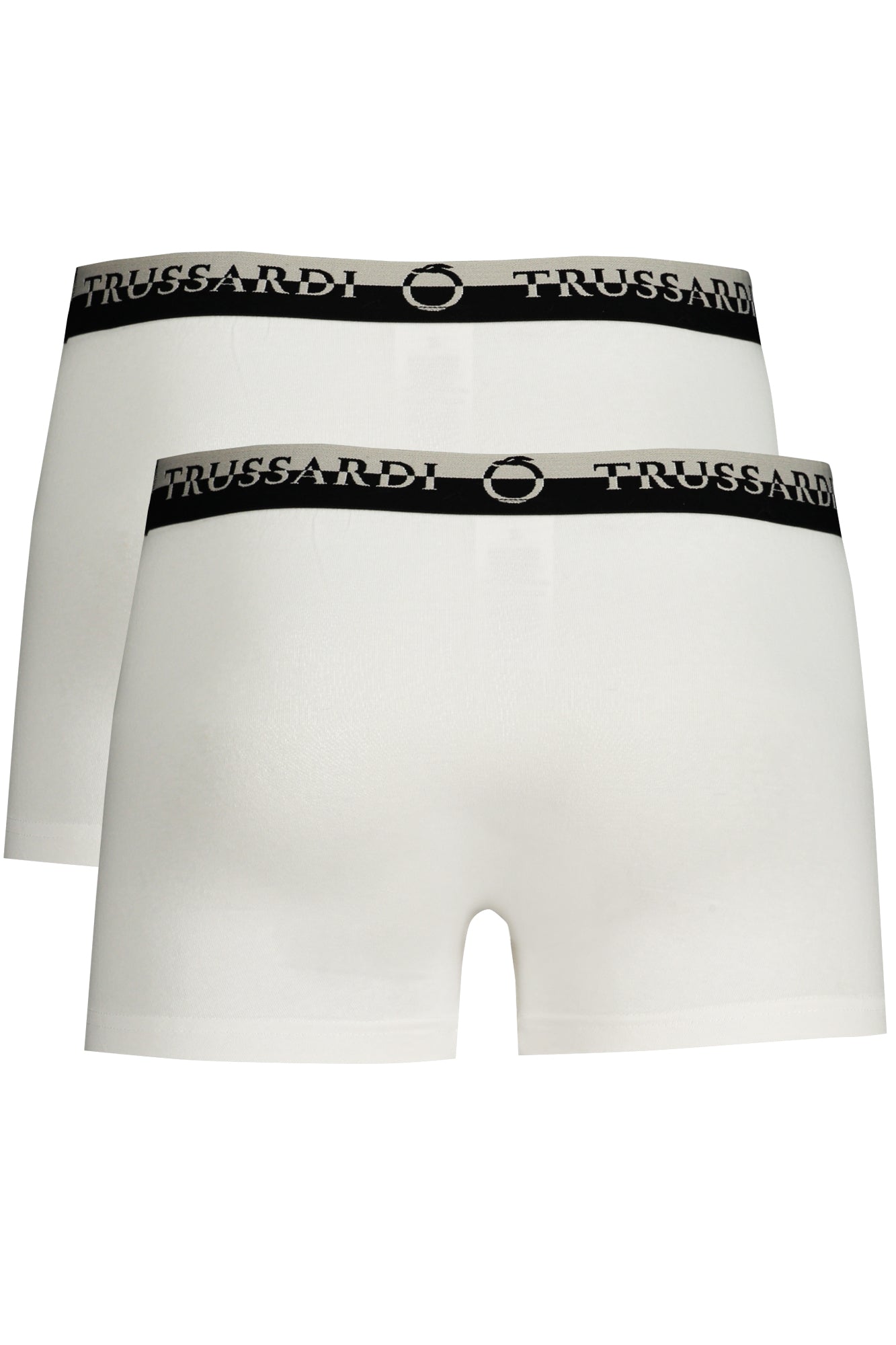 TRUSSARDI Herren-Boxer Schwarz – Doppelt elastische Unterwäsche im 2er-Pack Weiß