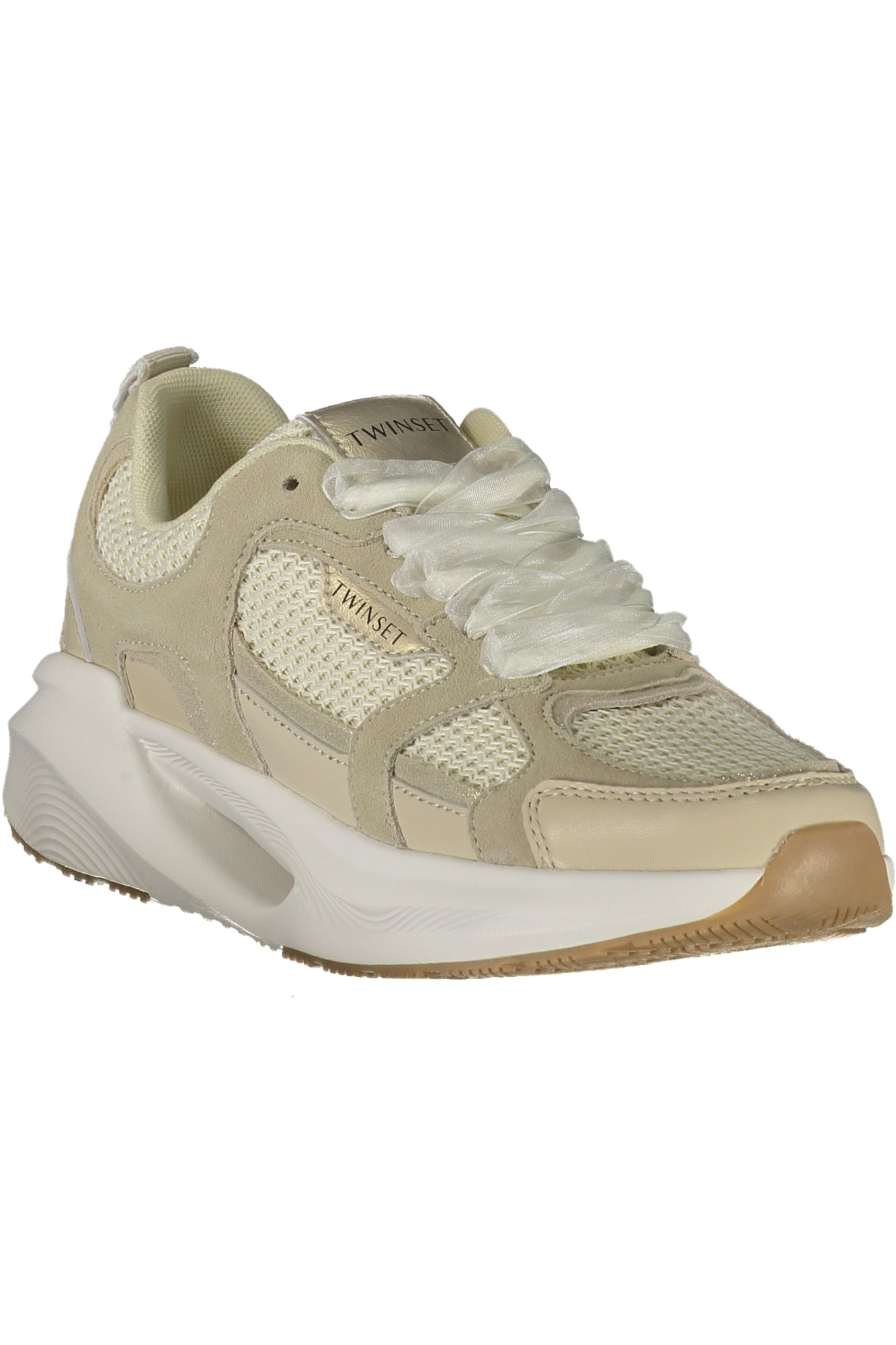 TWINSET Damen Sneaker – Sportschuh mit Schnürsenkeln Beige