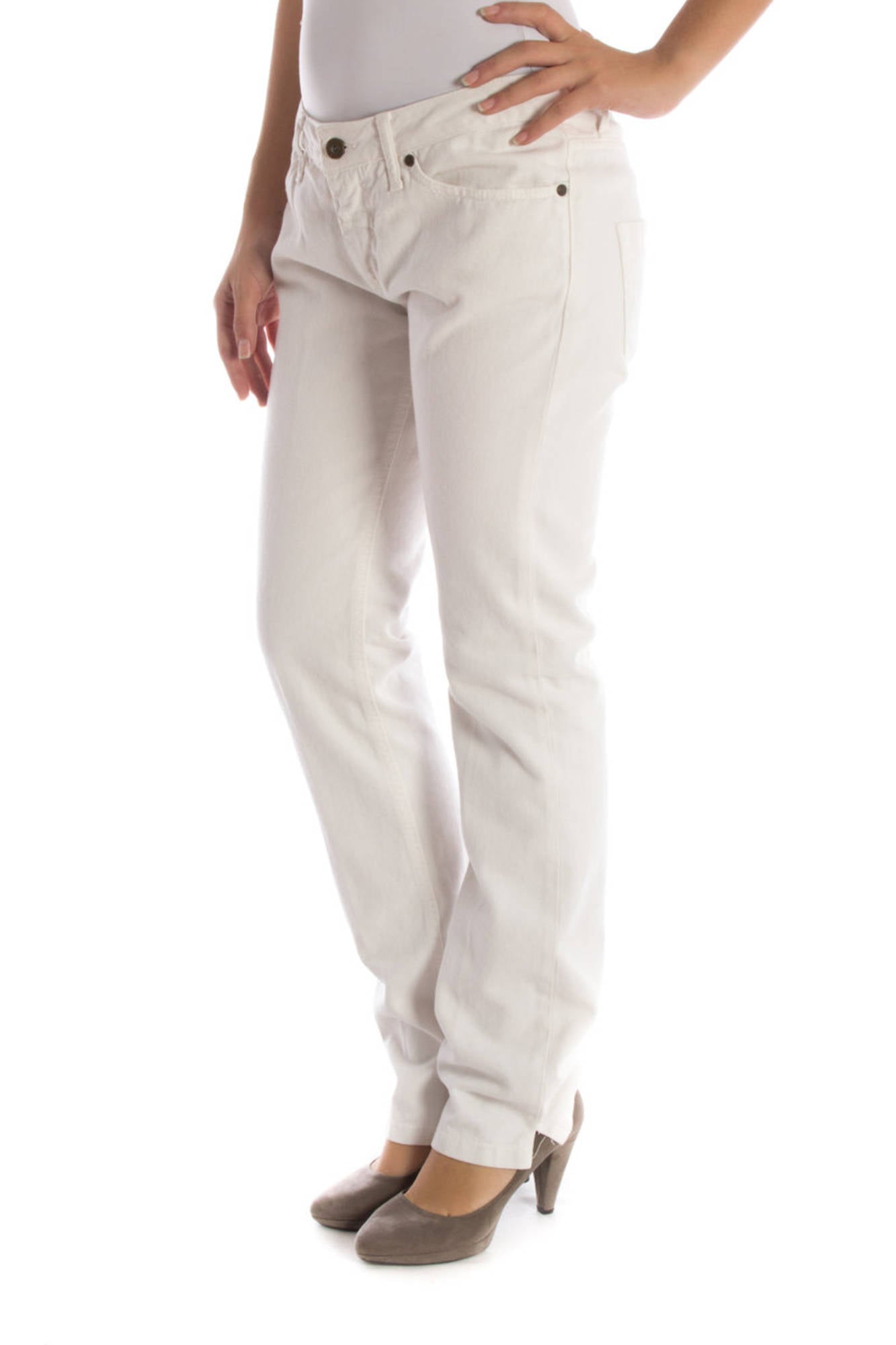 UP STAR Weisse Frauenhose für Damen – 5-Pocket Design aus Italien | soulluna.de Weiß