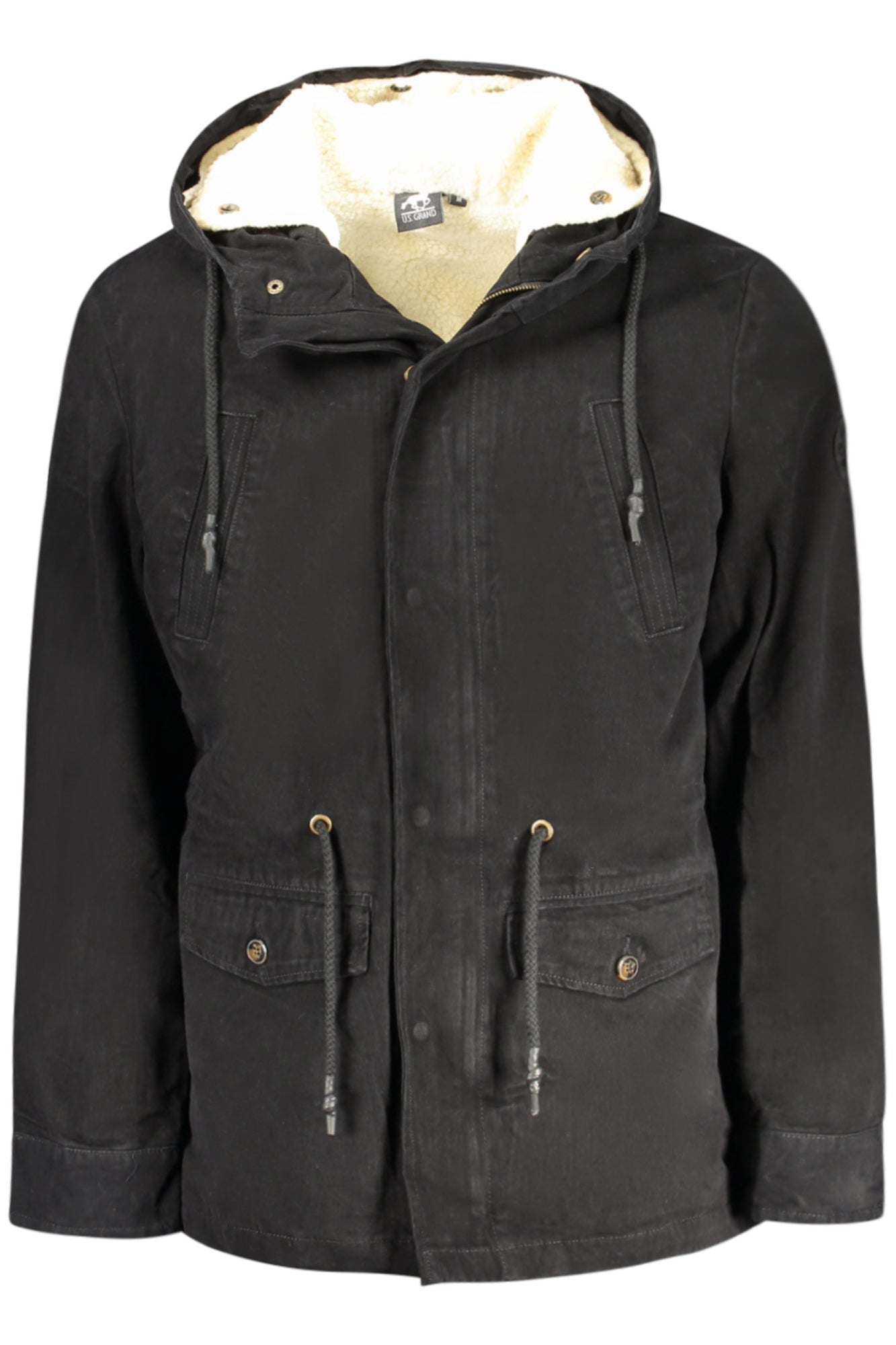 U.S. GRAND Green Herrenjacke – Warme Winterparka mit Kapuze und Fell | Herren Schwarz