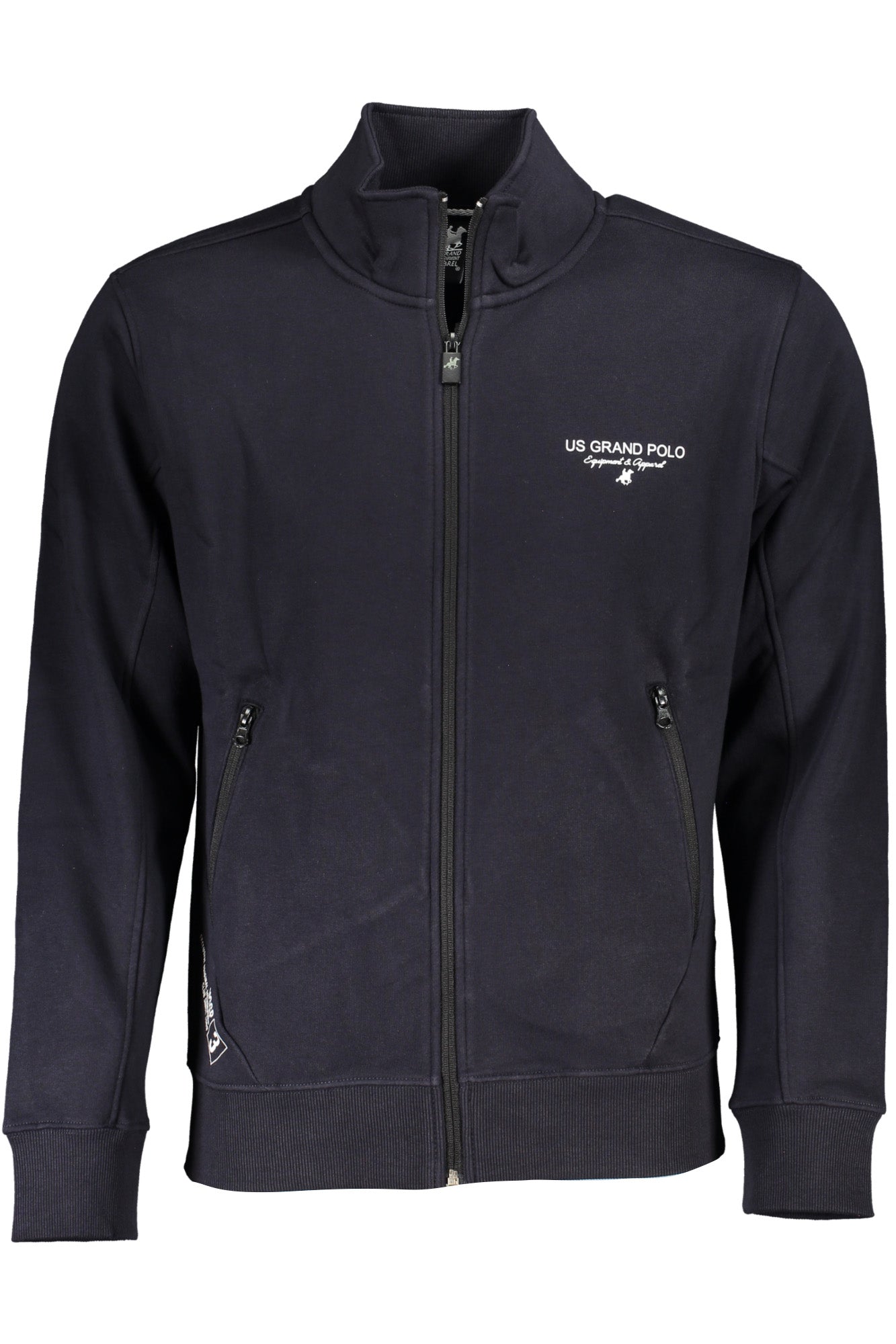 US GRAND Herren-Sweatshirt mit Reißverschluss, schwarz Blau