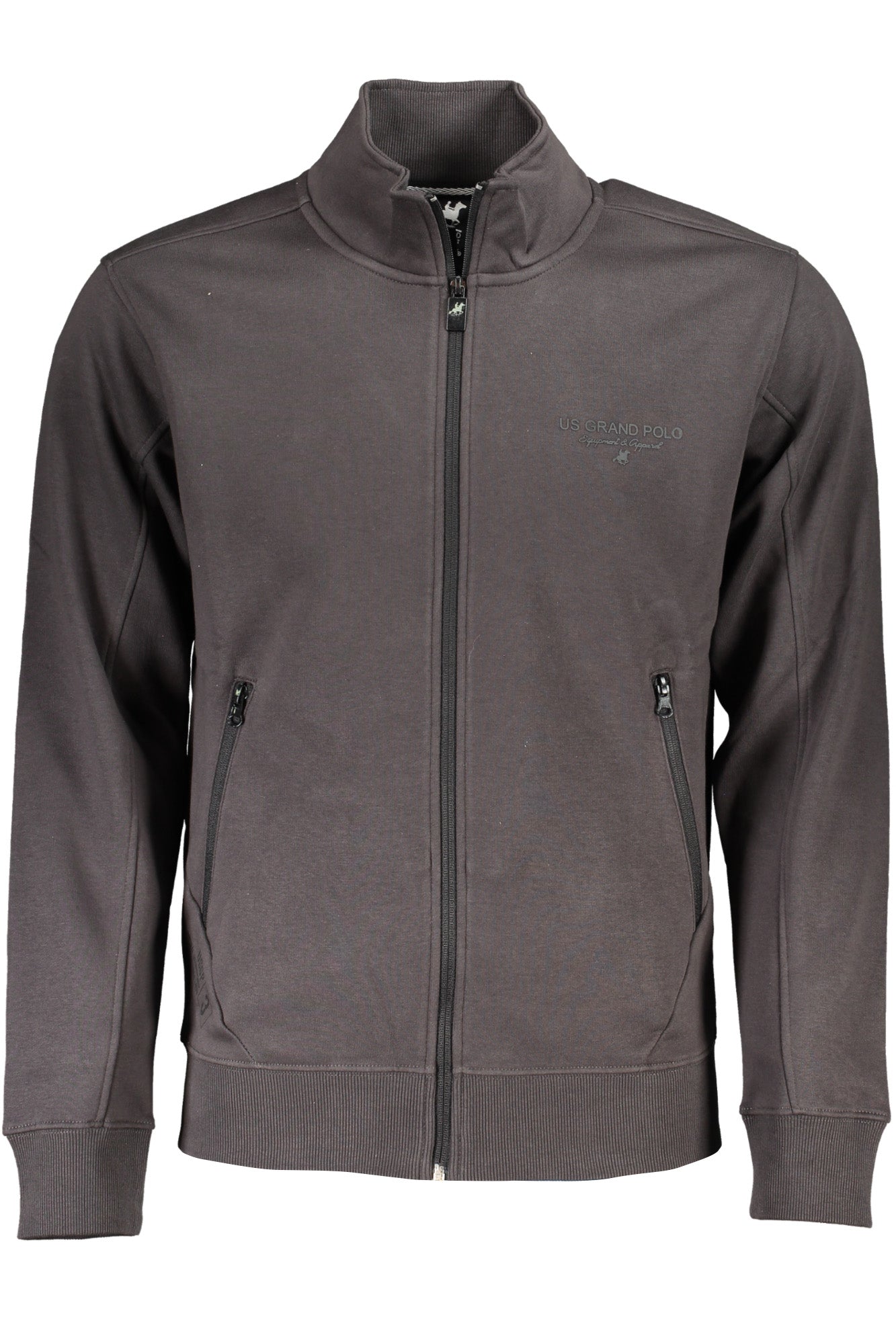 US GRAND Herren-Sweatshirt mit Reißverschluss, schwarz Grau