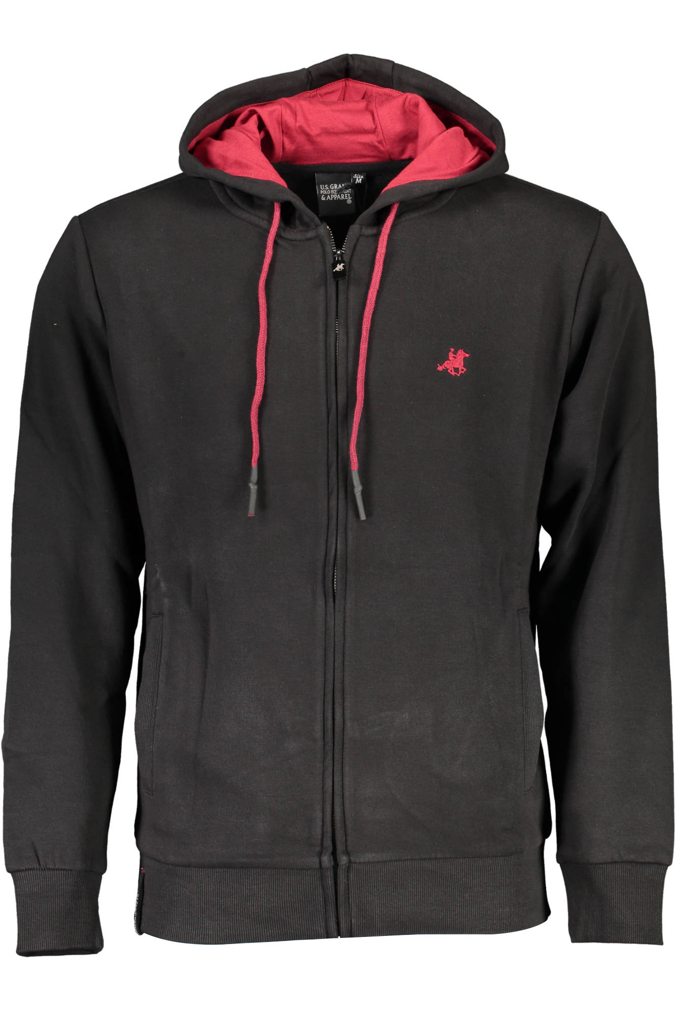 US GRAND Herren-Sweatshirt mit Reißverschluss, schwarz Schwarz