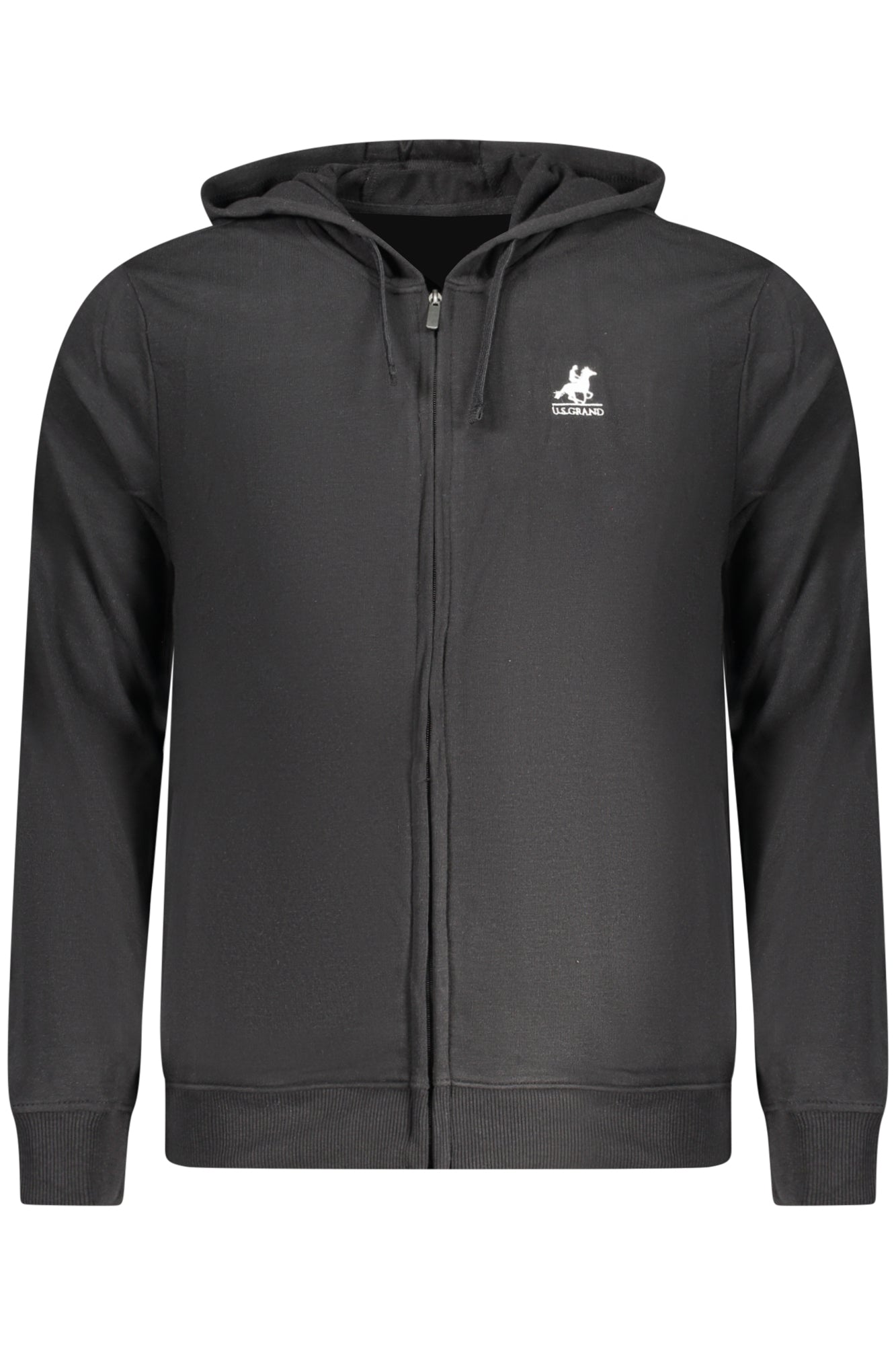 U.S. GRAND Herren-Sweatshirt mit Reißverschluss – Kapuze, 2 Taschen – Grün Schwarz