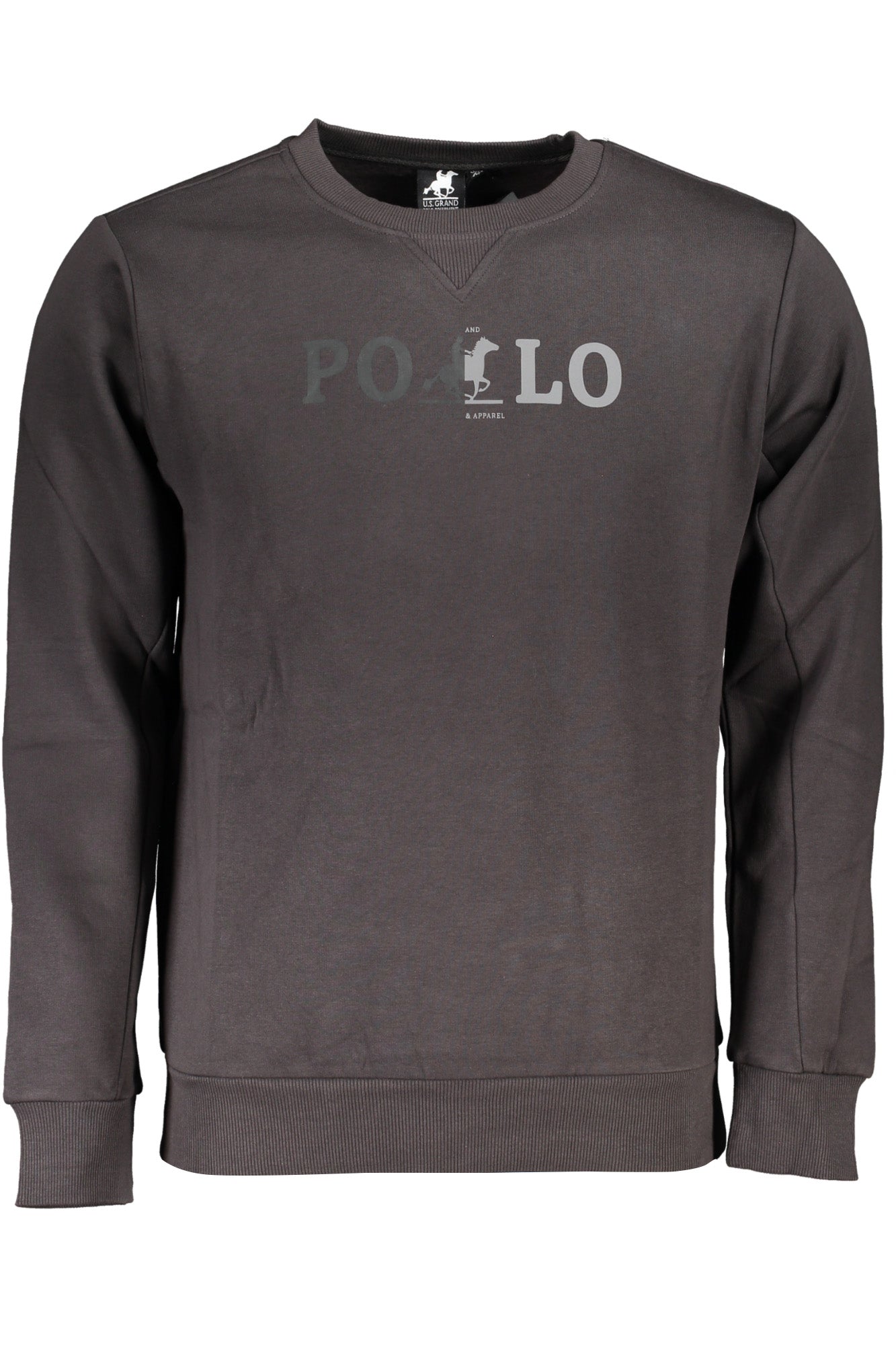 US GRAND Herren-Sweatshirt mit Reißverschluss, schwarz Grau