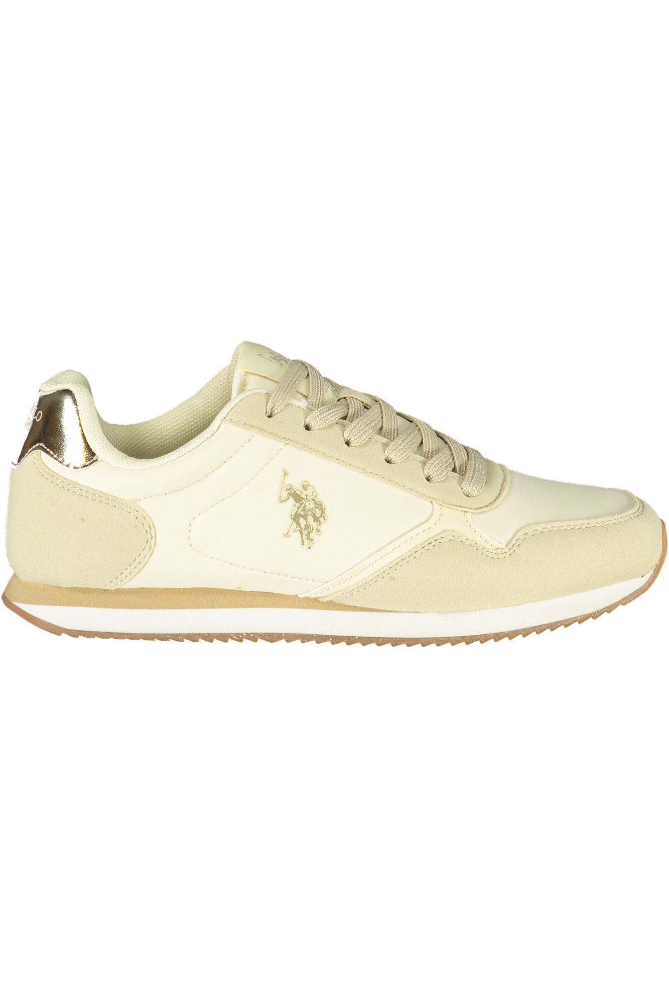 U.S. POLO ASSN. Damen Sneaker – Sportschuh mit Schnürsenkeln Beige