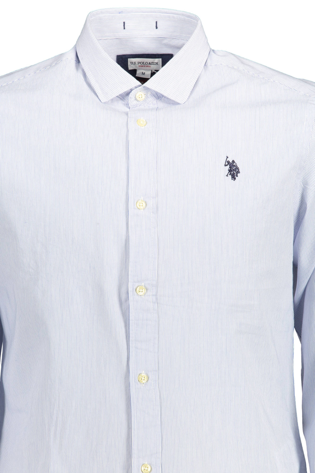 U.S. POLO Langarmhemd Herren Hellblau – Schmaler Schnitt aus 100% Baumwolle Hellblau