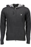 U.S. POLO Cardigan Herren Schwarz – Kapuzen-Cardigan mit Reißverschluss für Herbst/Winter Schwarz