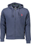 U.S. POLO Sweatshirt Herren mit Reißverschluss – Kapuzenpullover für Herbst/Winter Blau