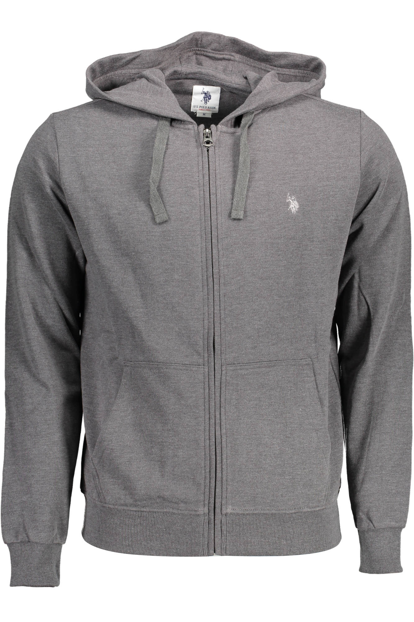 U.S. POLO Sweatshirt Herren mit Reißverschluss – Kapuzenpullover Weiß für Herbst/Winter Grau