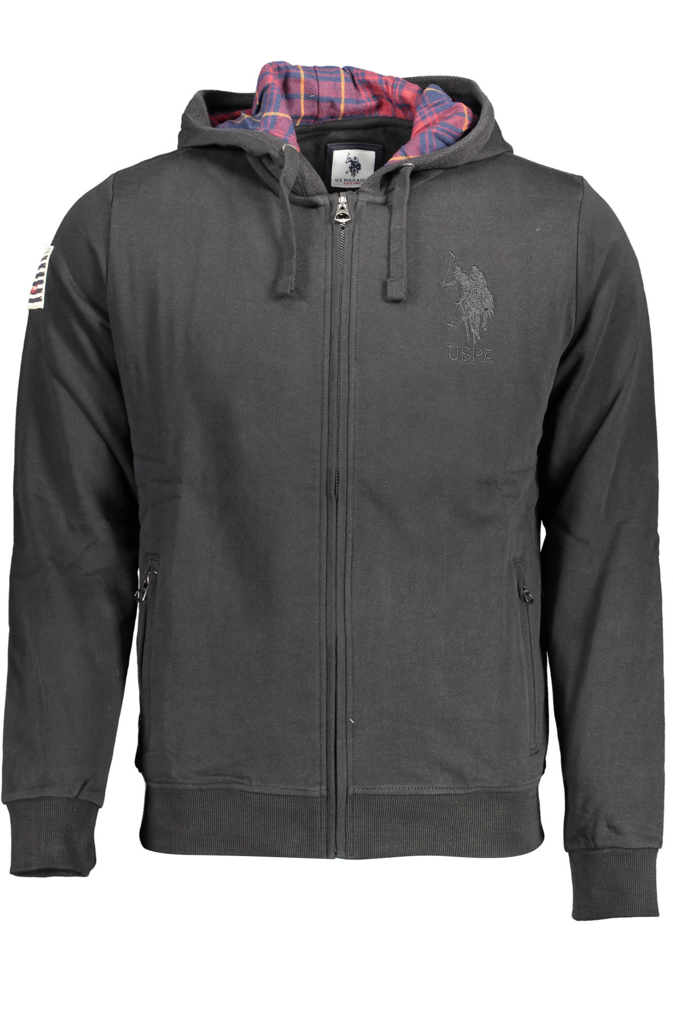 U.S. POLO Sweatshirt mit Reißverschluss Herren – Schwarz, 100% Baumwolle | soulluna.de Schwarz
