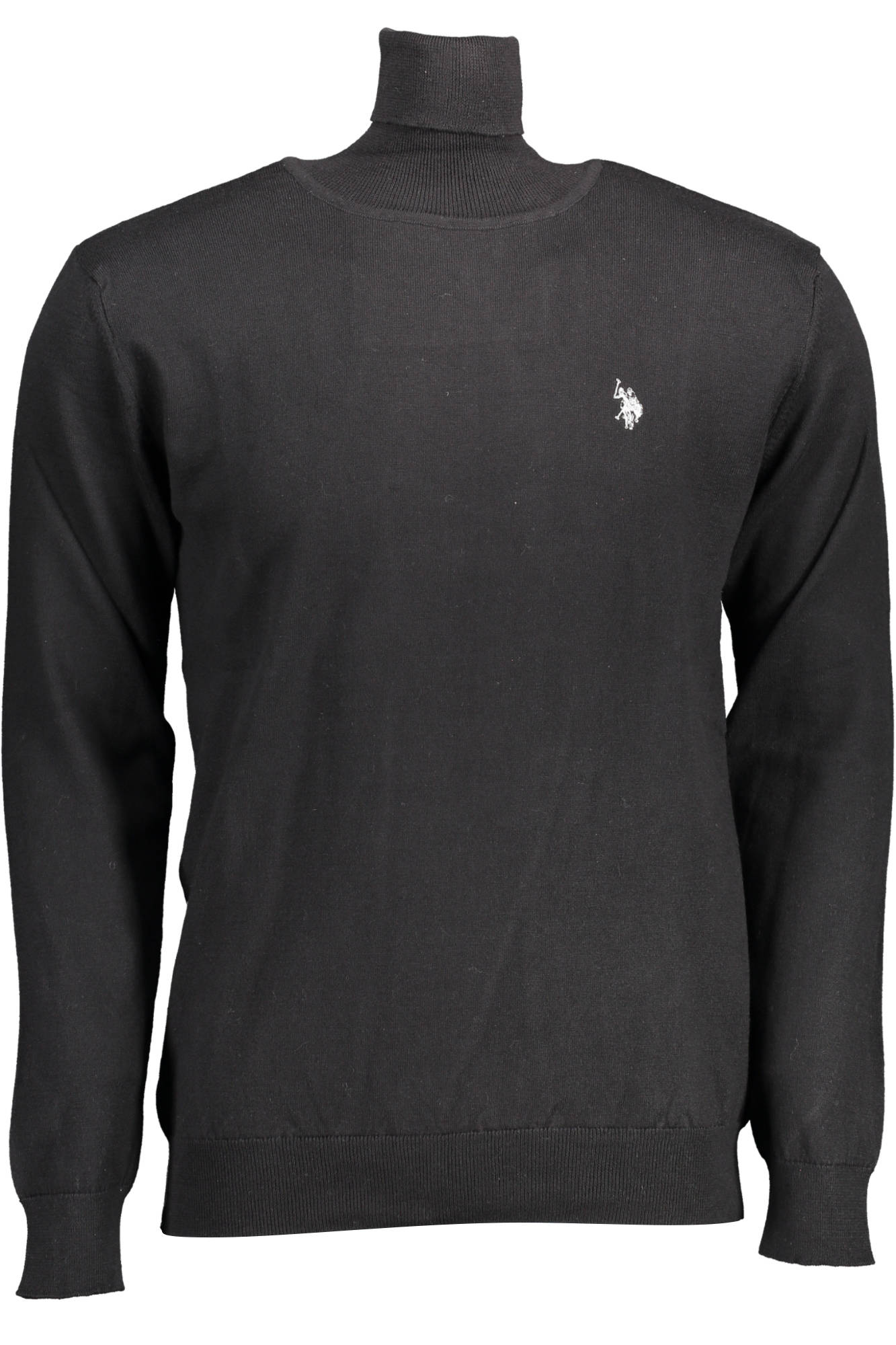 U.S. POLO Rollkragen-Poloshirt Herren – Weißes Winter-Shirt aus Baumwolle & Kaschmir Schwarz