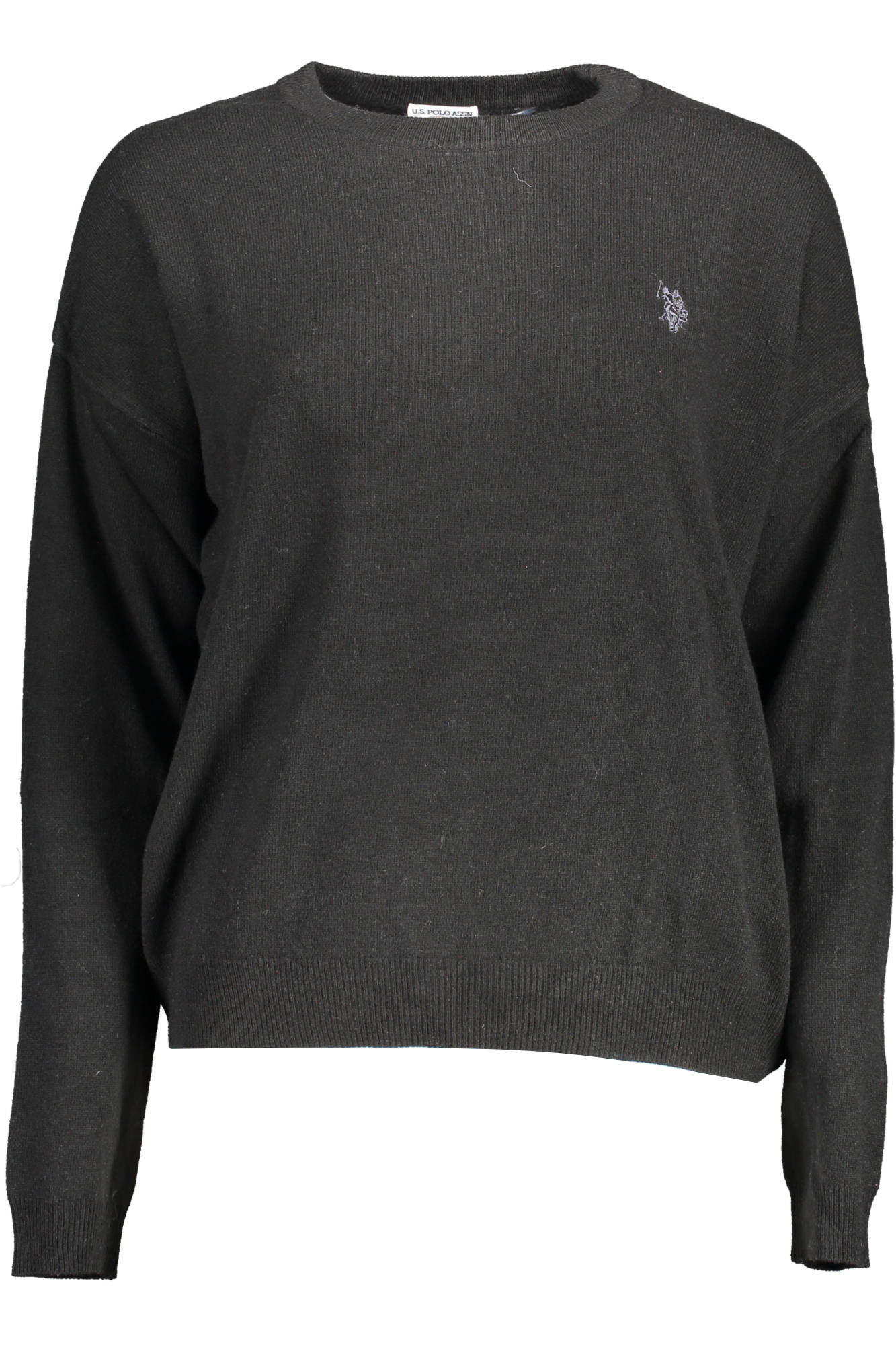 U.S. POLO Shirt Damen Schwarz – Langarmshirt aus Wolle & Kaschmir für Herbst/Winter Schwarz