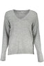 U.S. POLO Damen Pullover V-Ausschnitt – Silberner Strickpullover für Herbst/Winter Silber