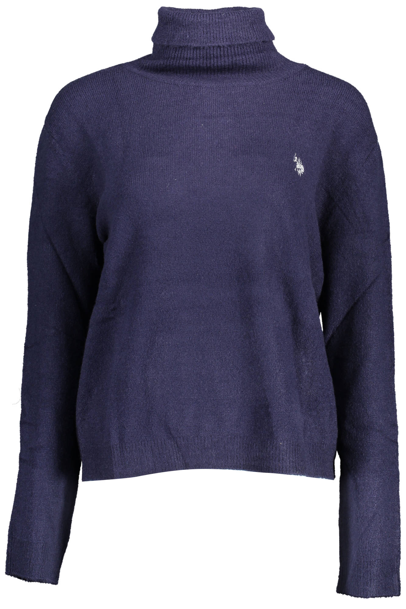 U.S. POLO Blauer Polosweater Damen – Rollkragen mit Logo-Stickerei für Herbst/Winter Blau