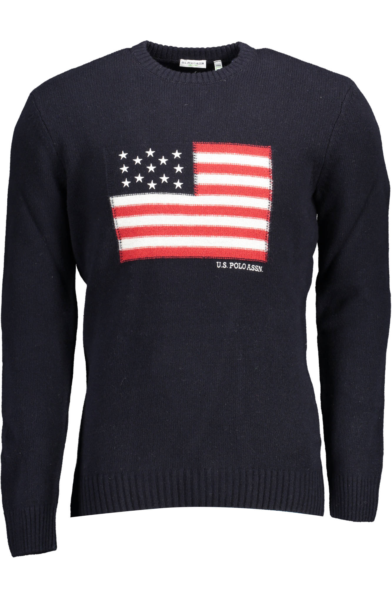 U.S. POLO Polosweater Herren – Grauer Pullover mit Logo-Stickerei für Herbst/Winter Blau