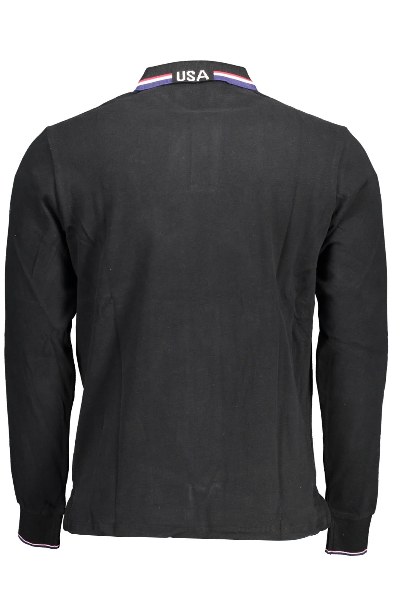 U.S. POLO Langarm Poloshirt Herren Schwarz – Klassisches Design mit Stickerei Schwarz