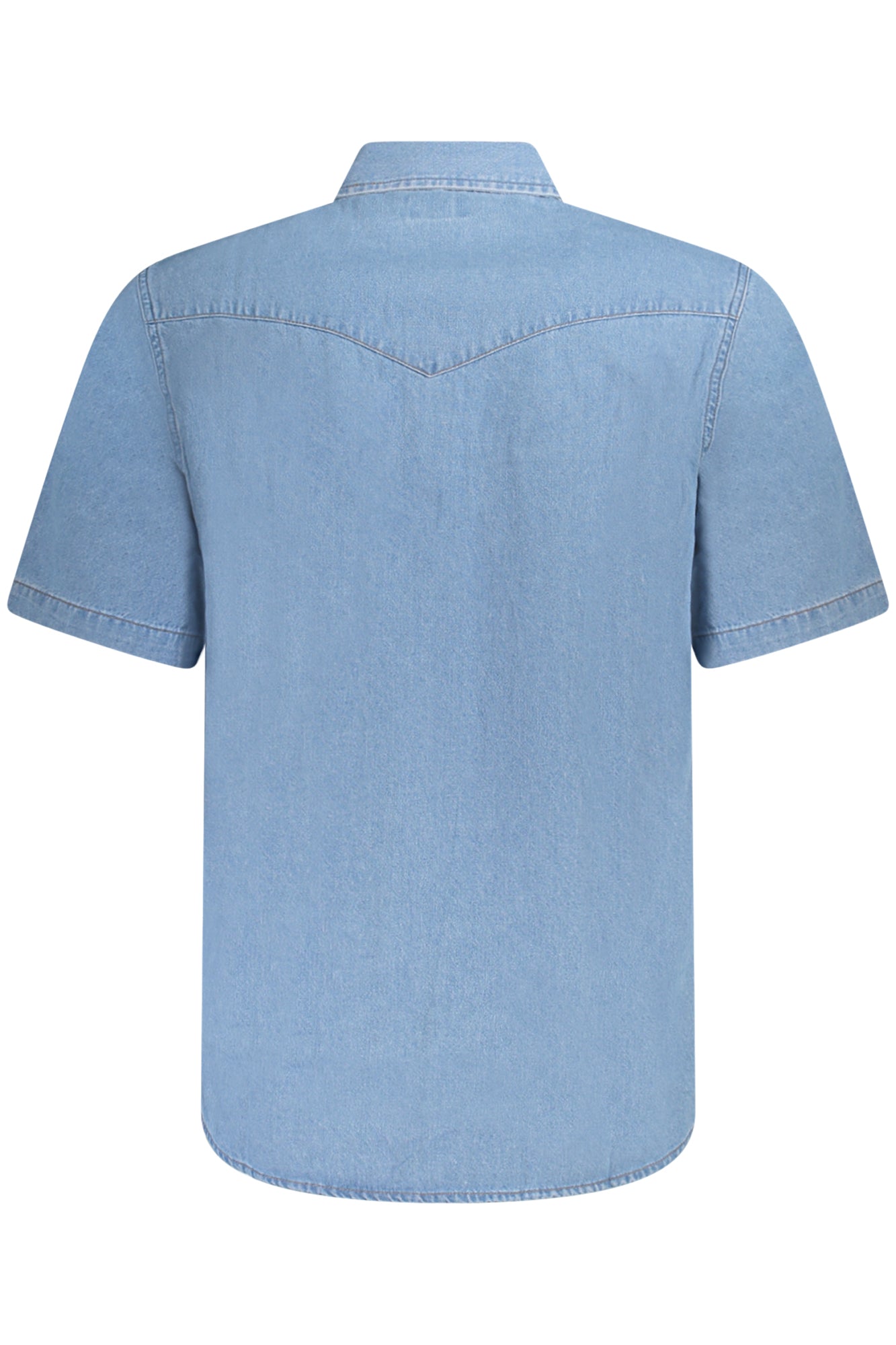 WRANGLER Kurzarmhemd Herren – Denim Westernhemd in Blau für Sommer Hellblau