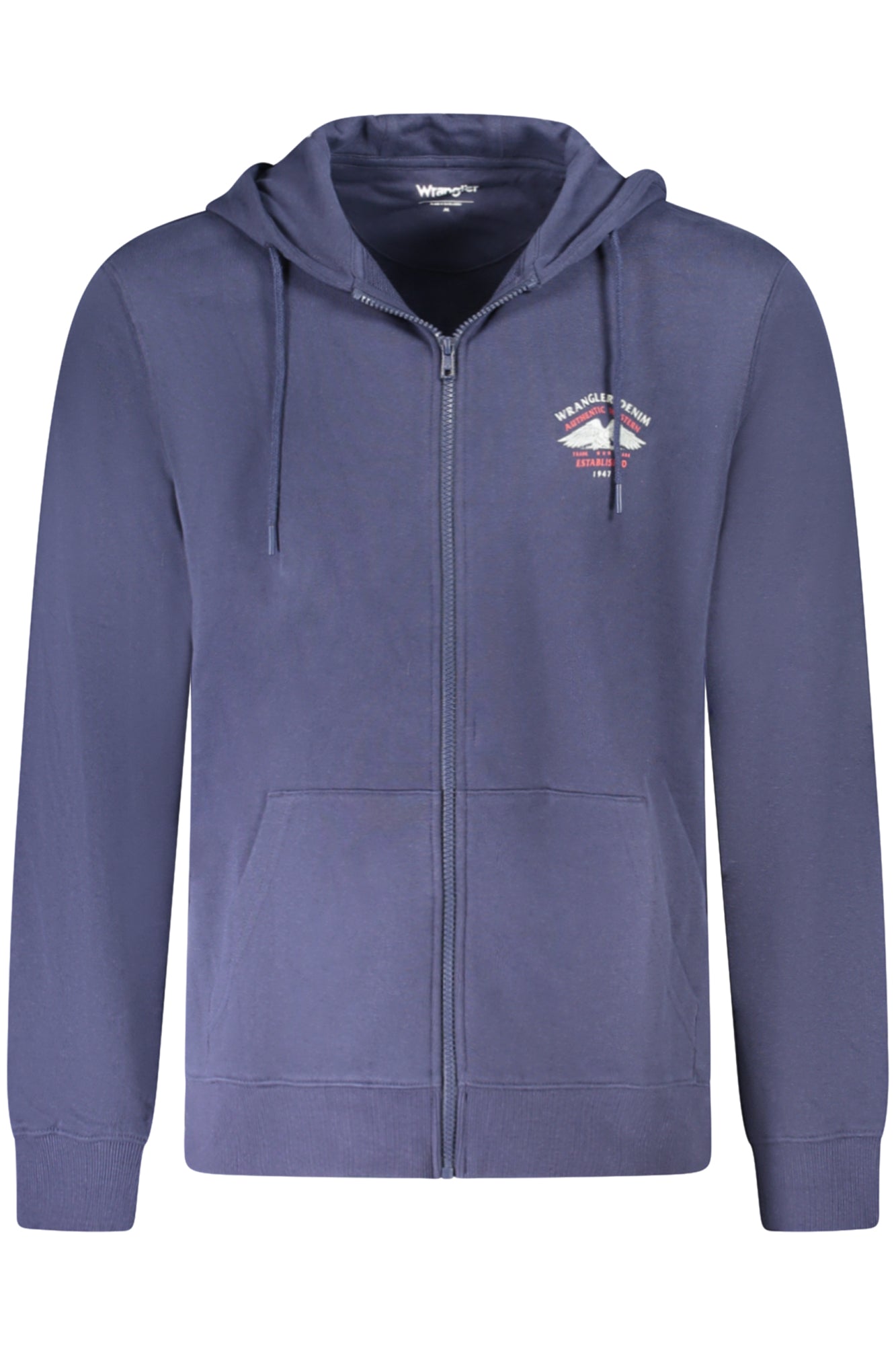 Wrangler Sweatshirt Herren mit Reißverschluss – Hoodie aus Baumwolle für Freizeit Blau