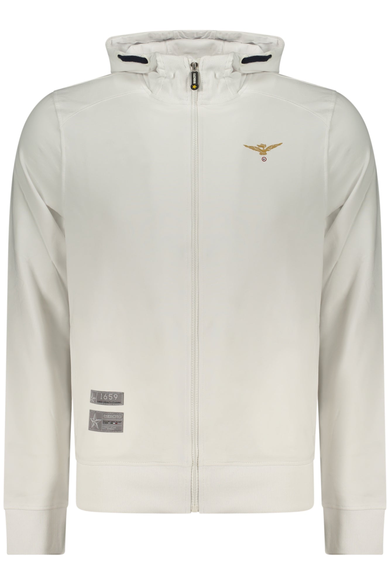 ACCADEMIA MILITARE Herren Sweatshirt – Hoodie, mit Taschen Weiß