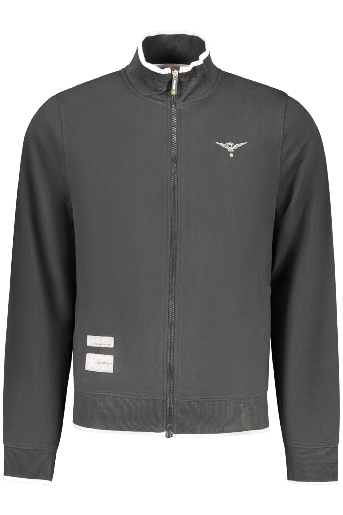 ACCADEMIA MILITARE Herren Sweatshirt – mit Taschen Schwarz