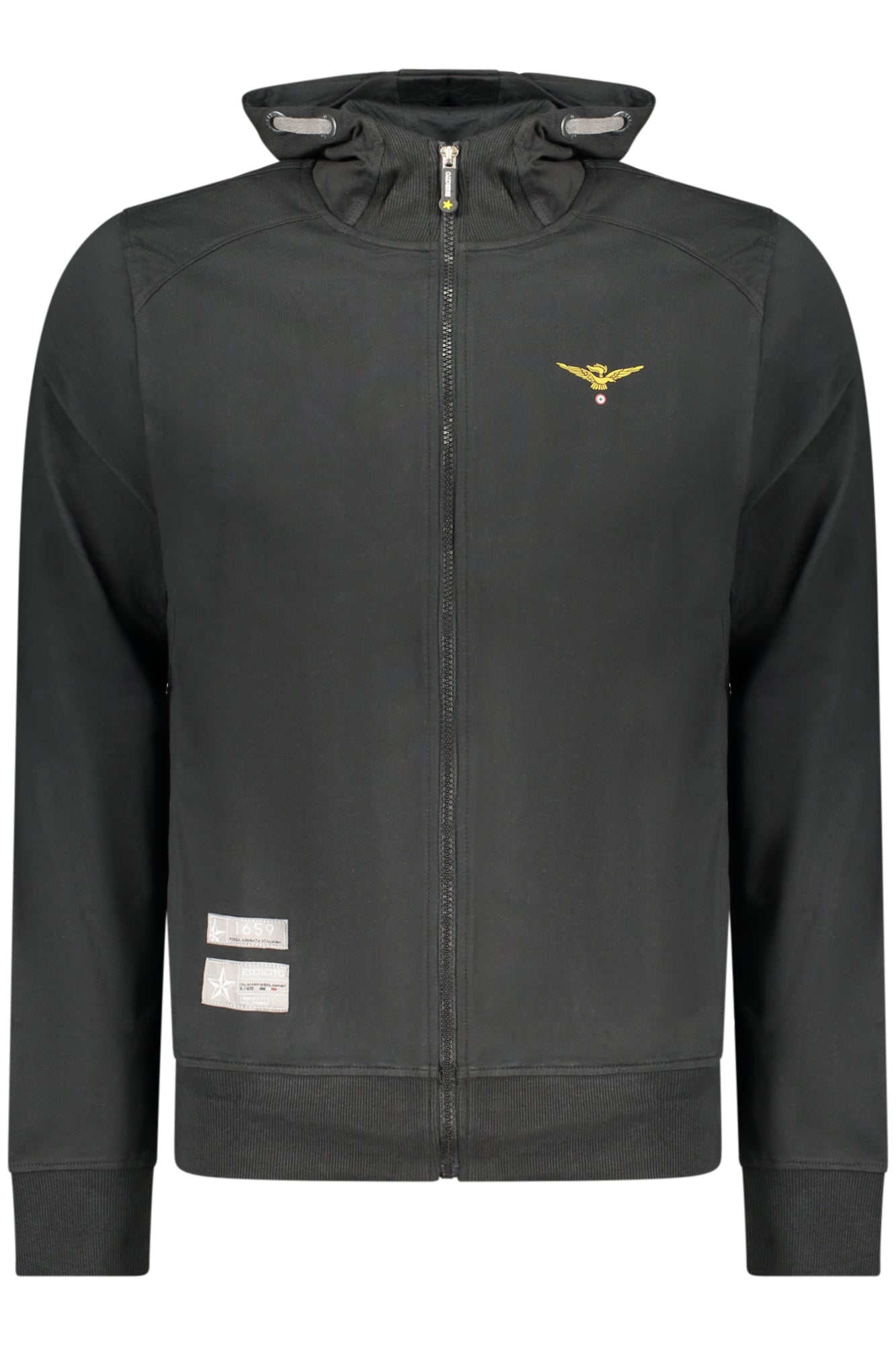 ACCADEMIA MILITARE Herren Sweatshirt – Hoodie, mit Taschen Schwarz