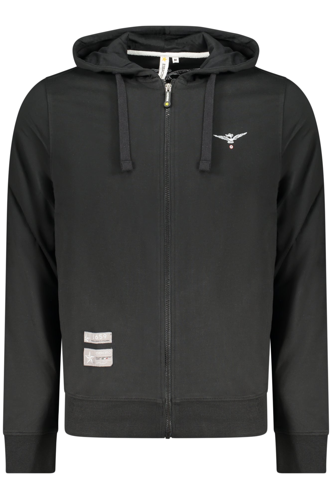 ACCADEMIA MILITARE Herren Sweatshirt – Hoodie, mit Taschen Schwarz