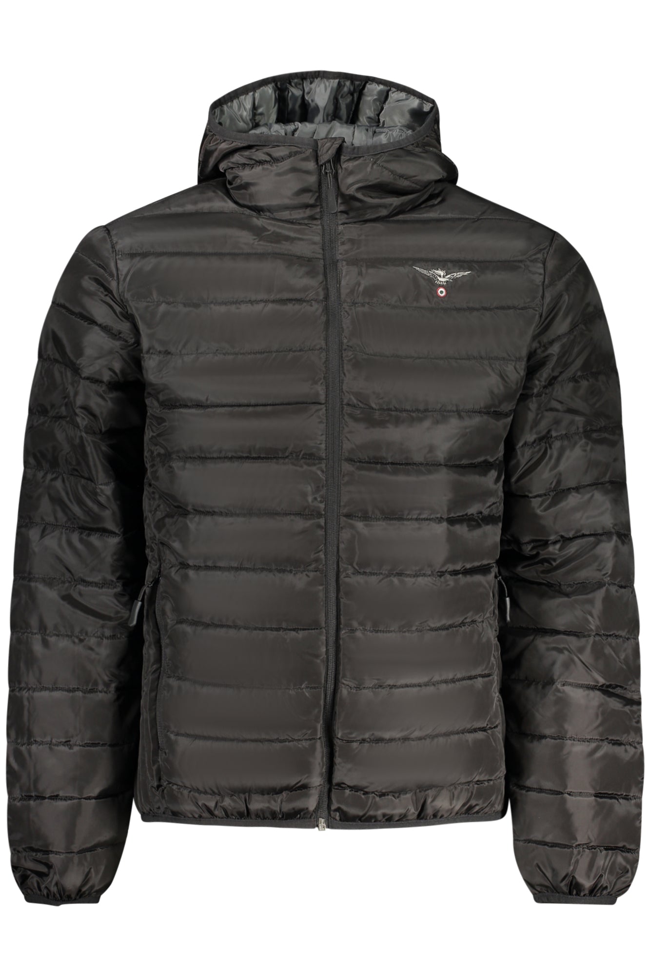 ACCADEMIA MILITARE Herrenjacke – Schwarze Militärakademie-Jacke mit Kapuze Schwarz