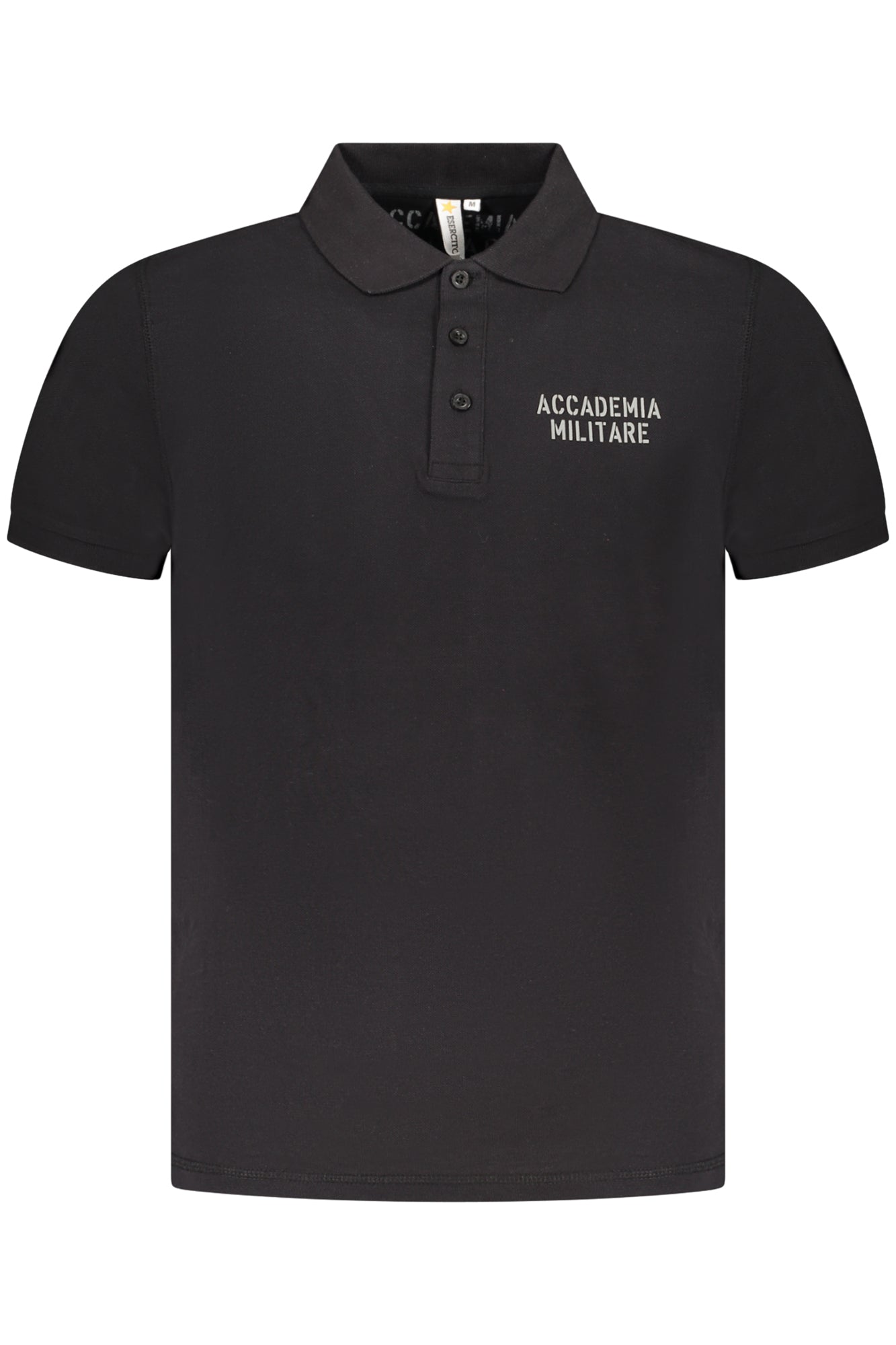 ACCADEMIA MILITARE Poloshirt Herren – Blaues Kurzarm-Shirt mit Logo-Druck Schwarz