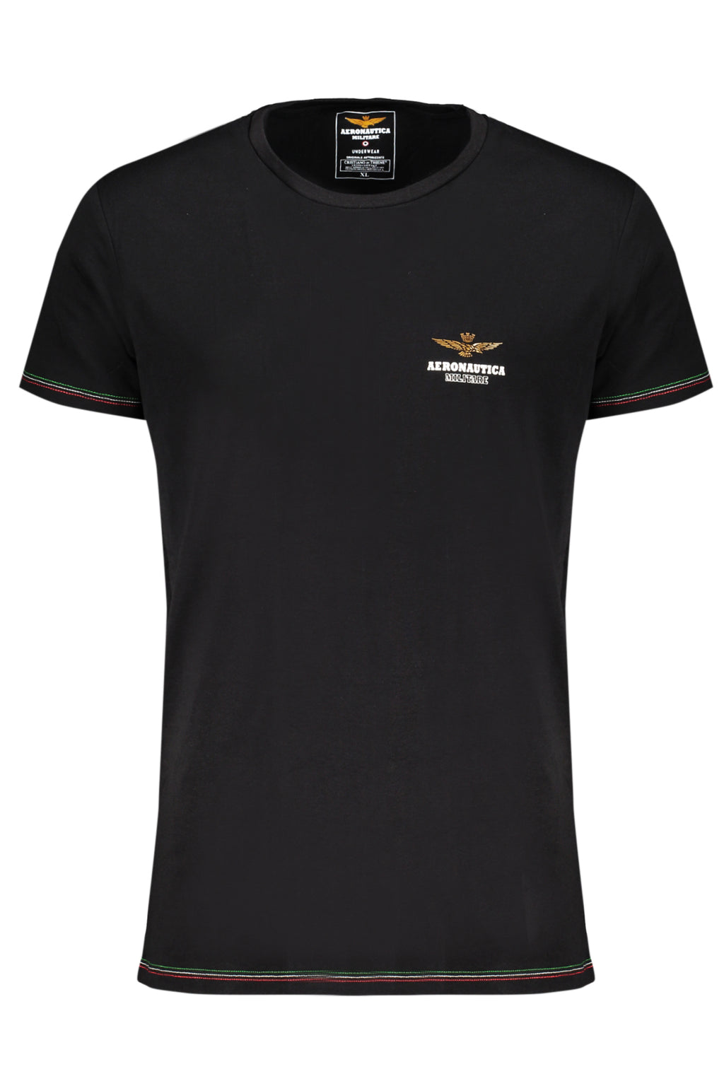 AERONAUTICA MILITARE SCHWARZES OUTDOOR-T-SHIRT FÜR HERREN