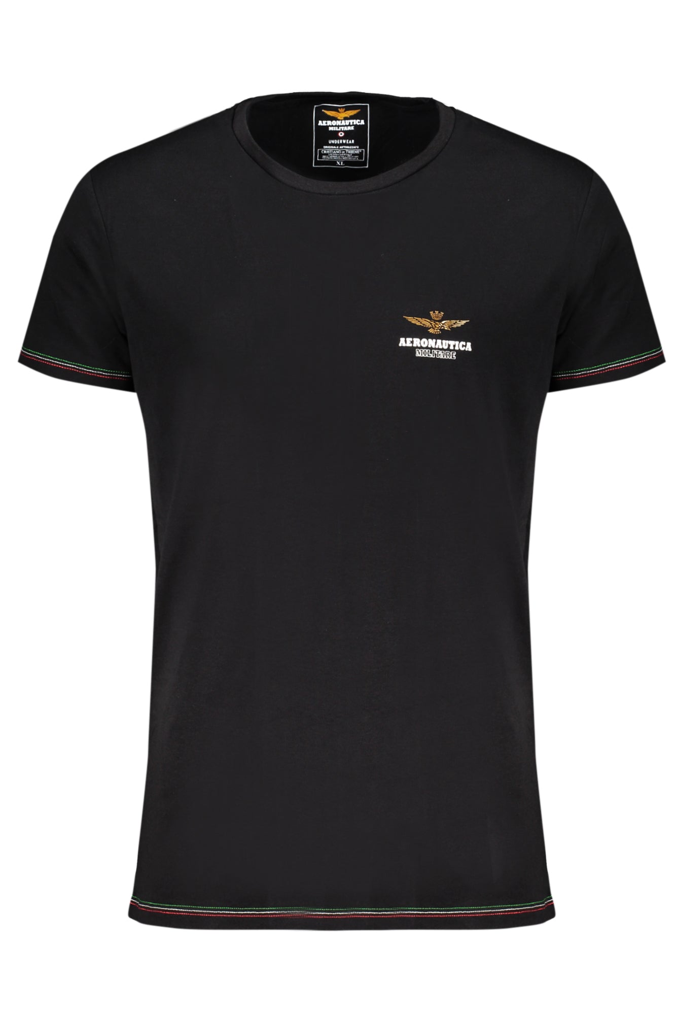 AERONAUTICA MILITARE SCHWARZES OUTDOOR-T-SHIRT FÜR HERREN