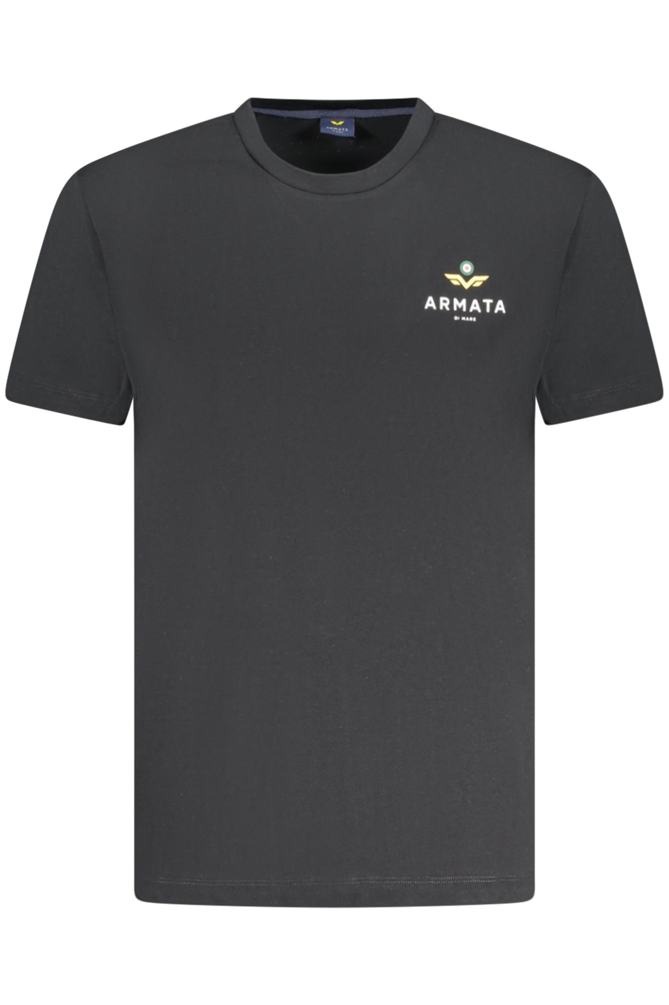 ARMATA DI MARE Kurzarm-T-Shirt Herren Weiss – 100% Baumwolle für Sommer Schwarz