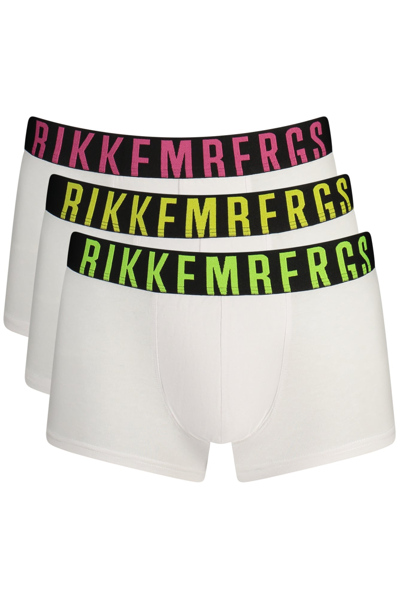 BIKKEMBERGS Boxershorts Herren – Fluoreszierendes Tri-Pack für Sommer | soulluna Weiß
