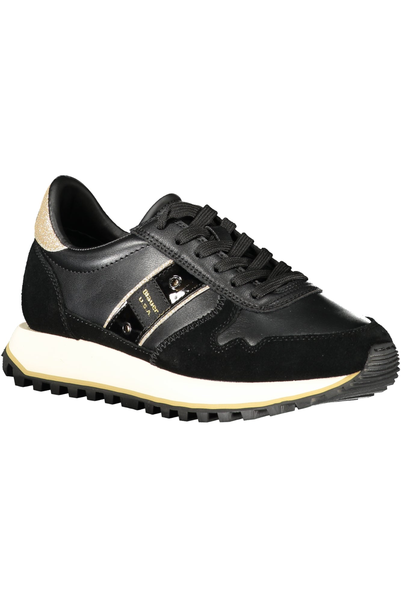 BLAUER Beige Damen Sportschuhe – Sneaker mit goldenen Details für Herbst/Winter Schwarz