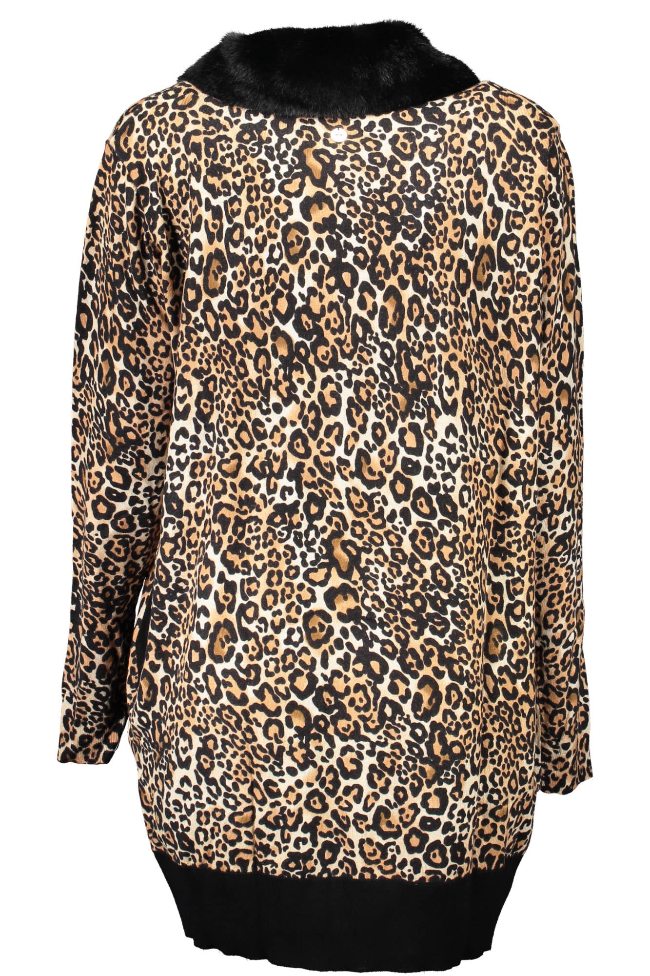 BLUGIRL Cardigan Damen Schwarz – V-Ausschnitt mit abnehmbarem Kunstpelzkragen Schwarz