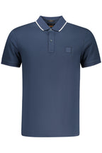 BOSS Herren-Poloshirt mit kurzen Ärmeln, blau