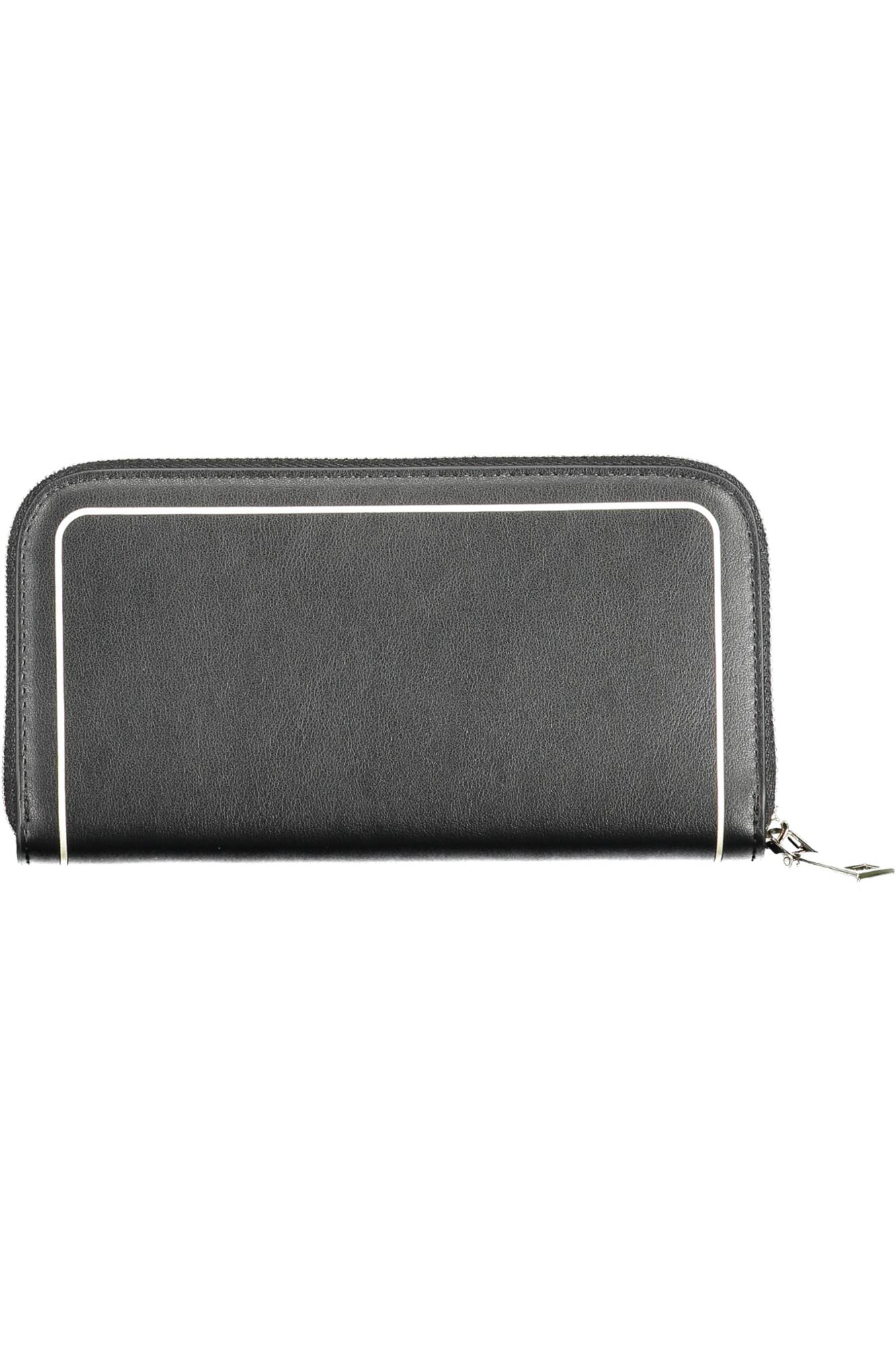 BYBLOS Geldbörse Damen – Elegante schwarze Brieftasche mit 5 Fächern & Reißverschluss Schwarz
