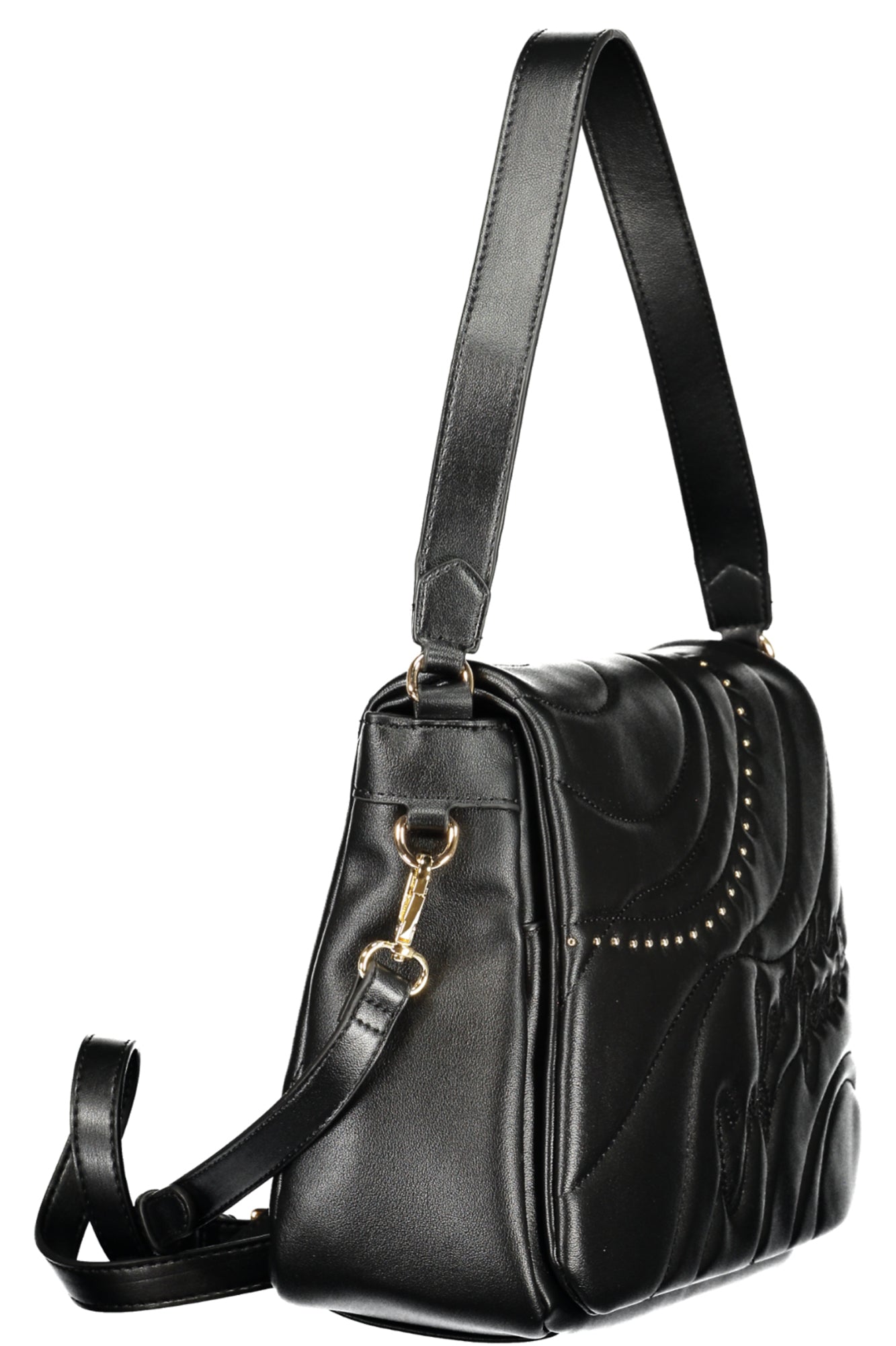 CAFENOIR Damen-Schultertasche schwarz – Elegante Alltagstasche mit verstellbarem Gurt Schwarz