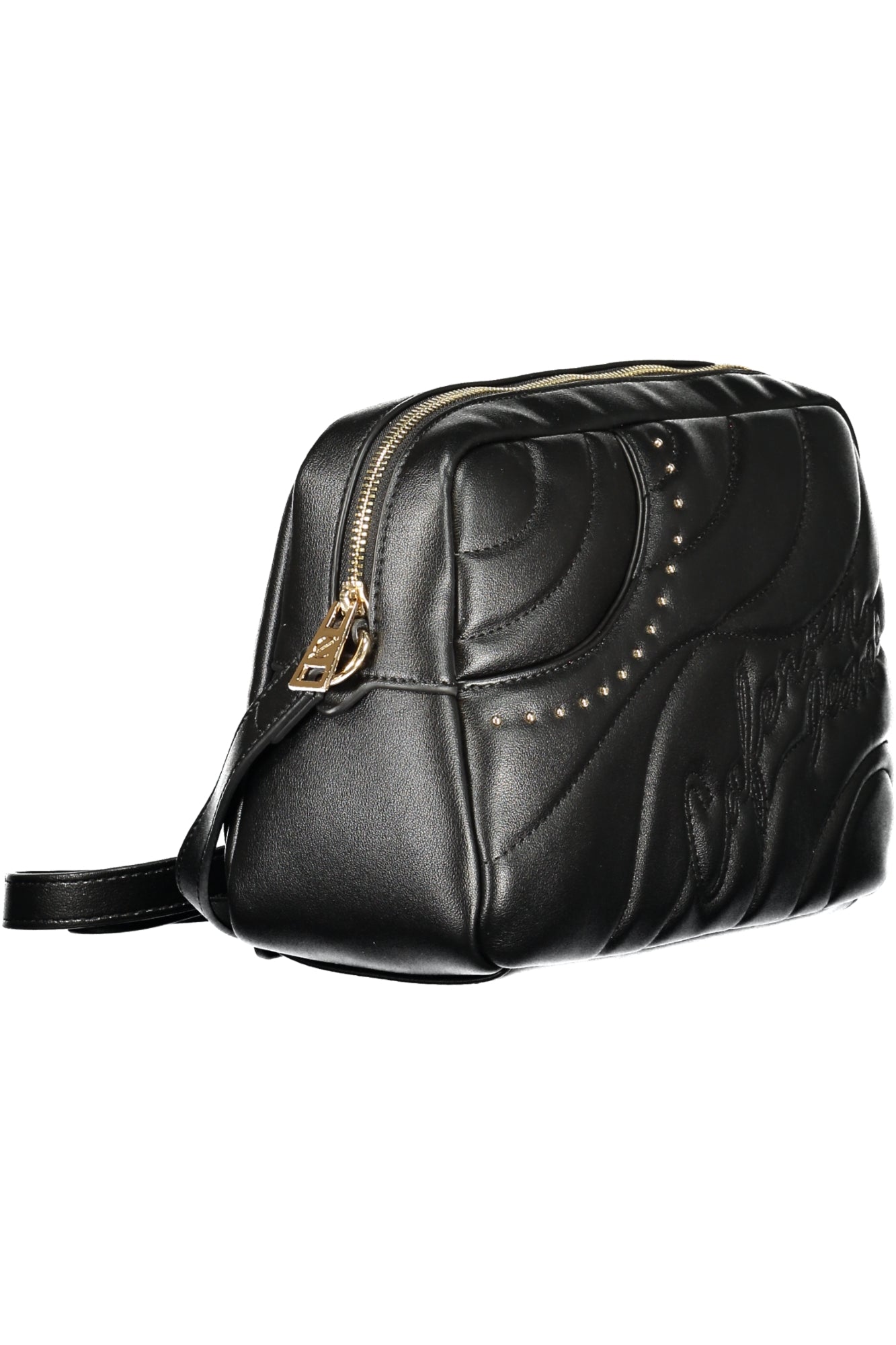 CAFENOIR Damen-Tasche schwarz – Elegante Handtasche mit verstellbarem Schultergurt Schwarz