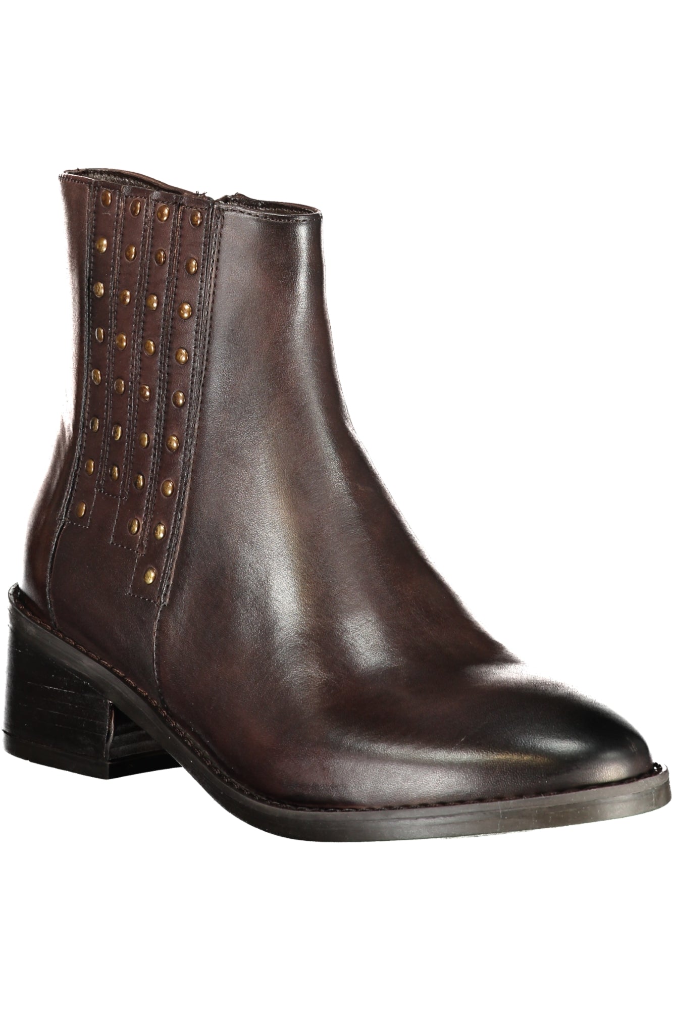 CAFENOIR Damenstiefel Braune Stiefeletten mit Nieten – Seitlicher Reißverschluss Braun