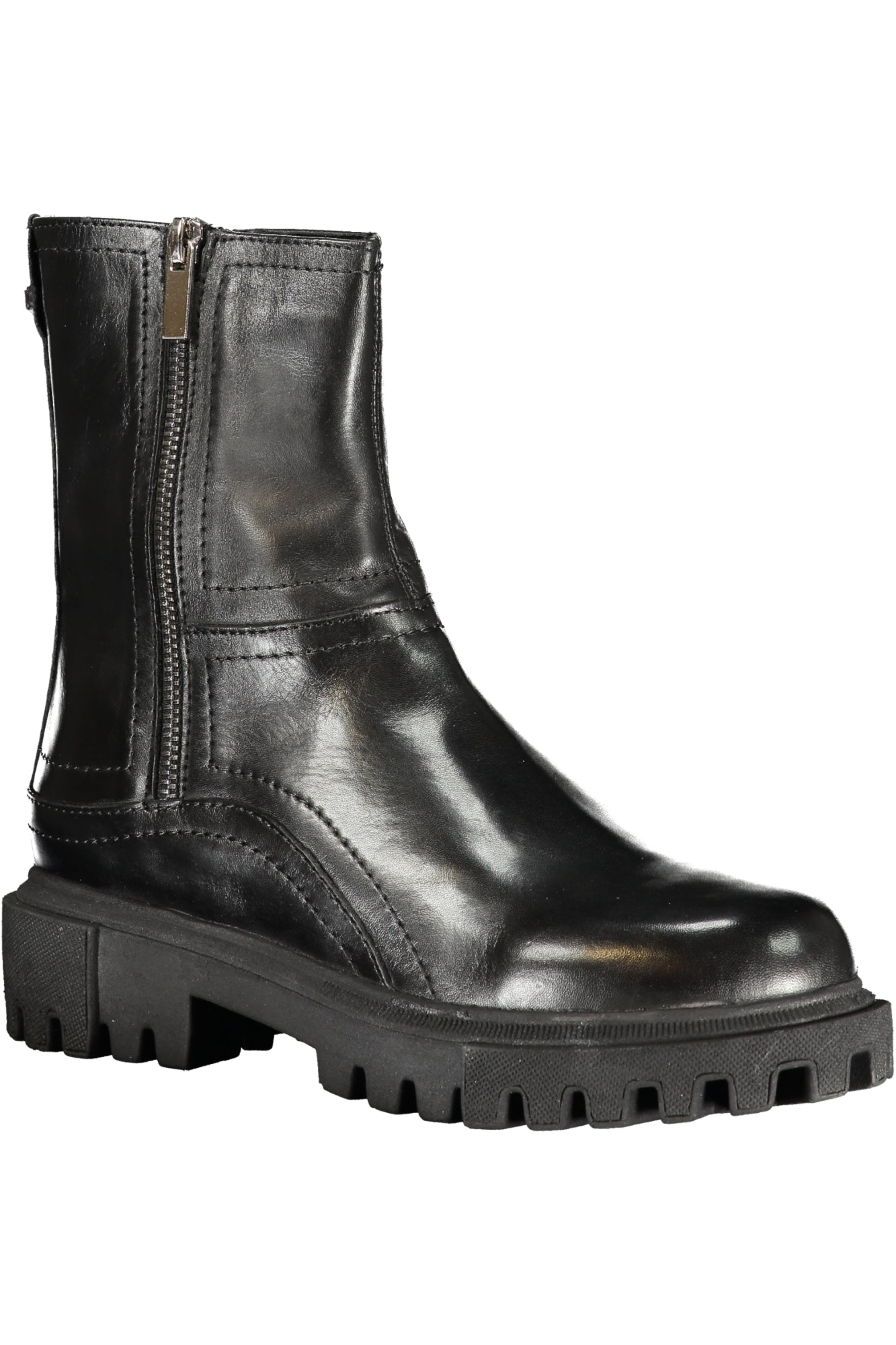 CAFENOIR Schwarze Damen-Stiefeletten – Knöchelstiefel mit seitlichem Reißverschluss Schwarz