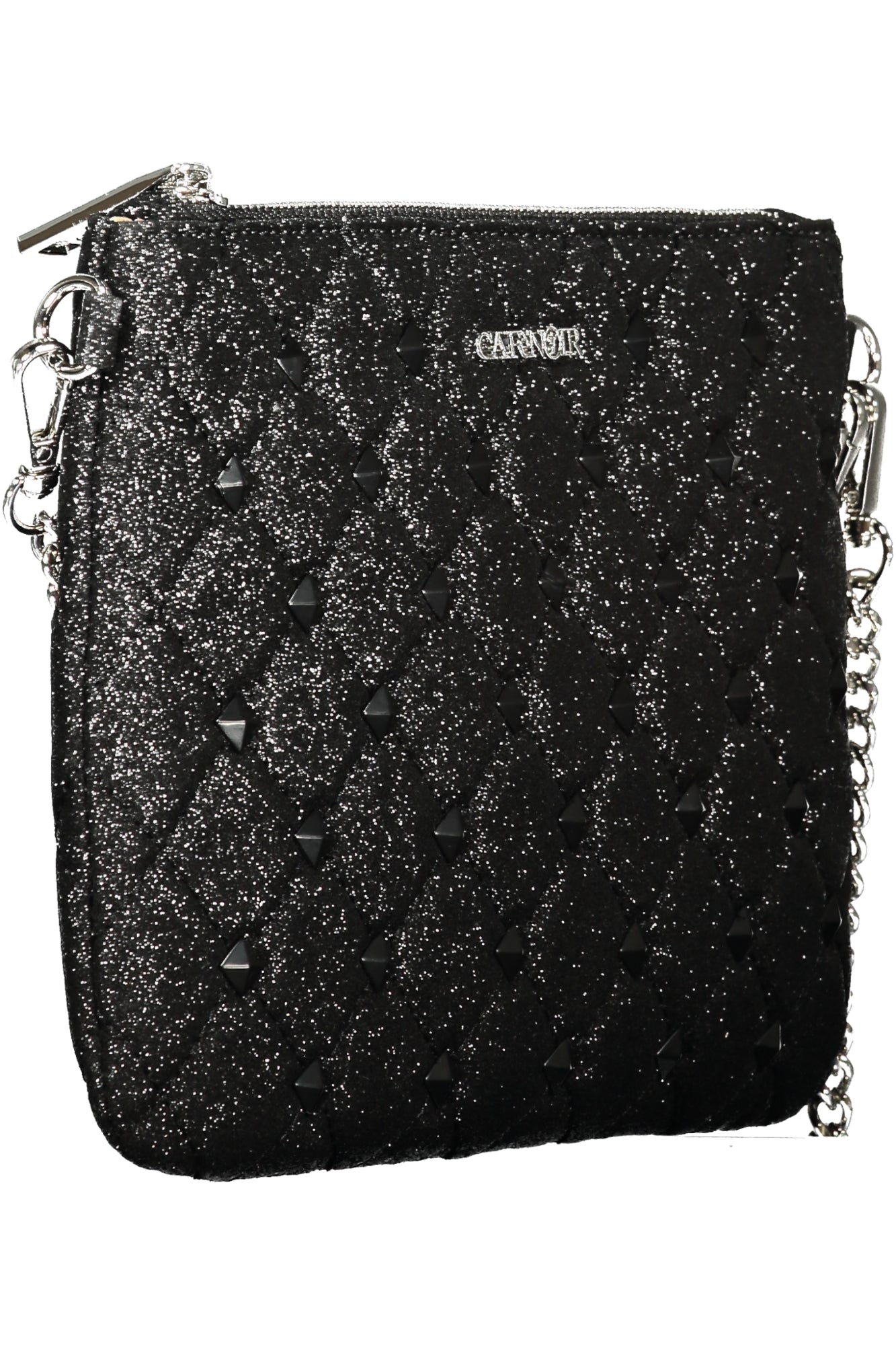 CAFENOIR Damen-Clutch schwarz – Elegante Abendtasche mit Kettengürtel | soulluna.de Schwarz