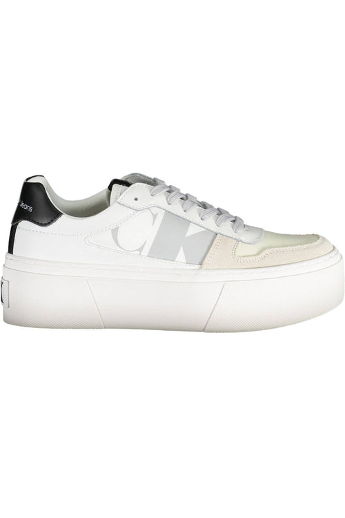 CALVIN KLEIN Damen Sneaker – Sportschuh mit Schnürsenkeln Weiß