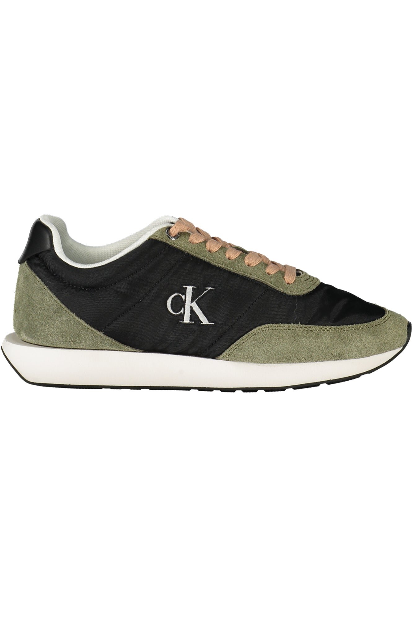 CALVIN KLEIN Damen Sneaker Schwarz – Sportschuhe mit grünen Details für Herbst/Winter Schwarz