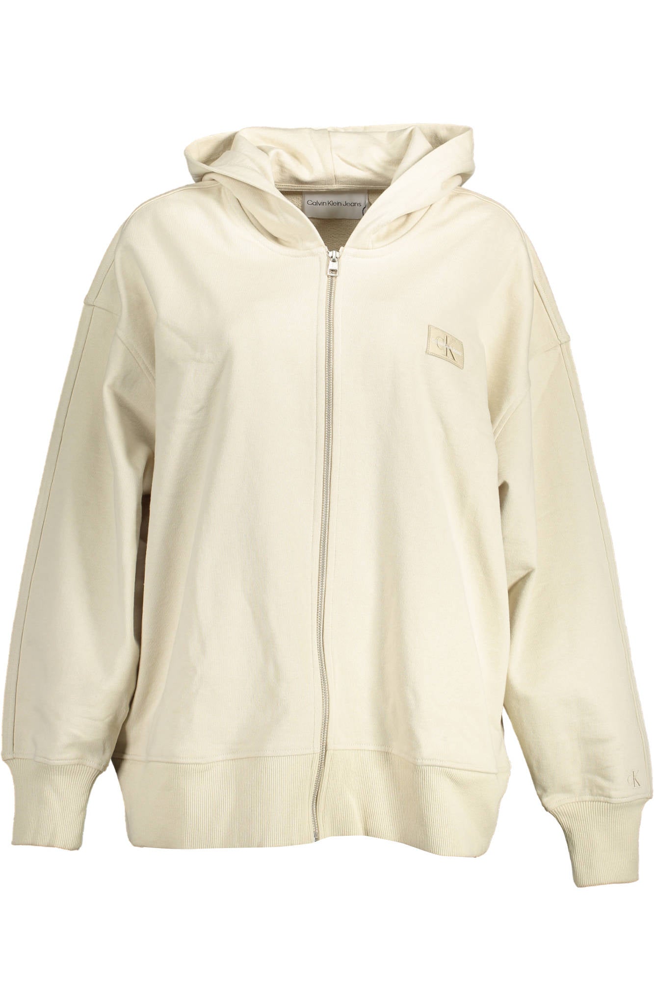 CALVIN KLEIN Sweatshirt Damen mit Reißverschluss – Kapuze & Taschen in Beige Beige