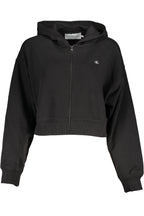 CALVIN KLEIN SCHWARZES ZIP-SWEATSHIRT FÜR DAMEN