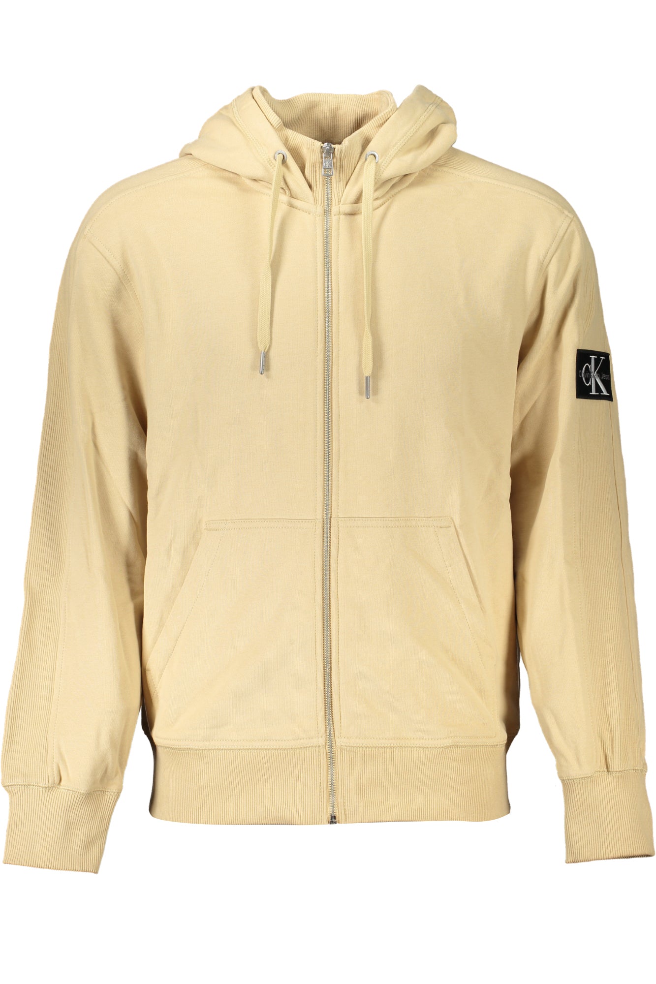 Calvin Klein Sweatshirt Herren mit Reißverschluss – Kapuzenpullover aus Baumwolle Beige